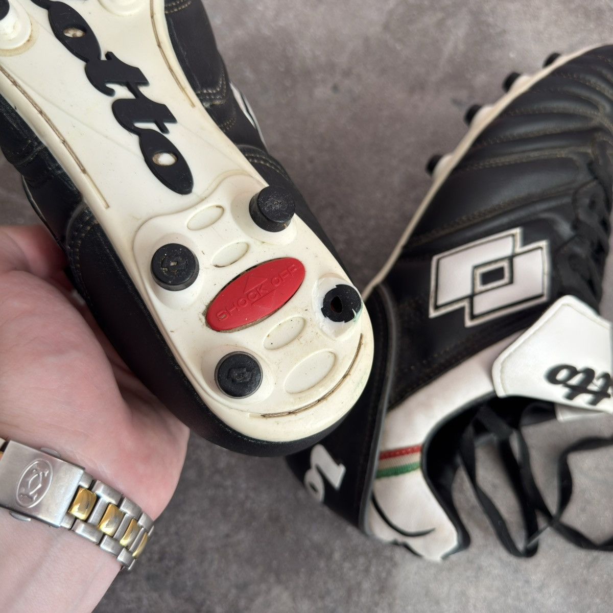 Lotto Sport × Vintage Lotto Vintage Black Leather Italian Soccer Cleats Size US 10.5 / EU 43-44 - 11 Thumbnail