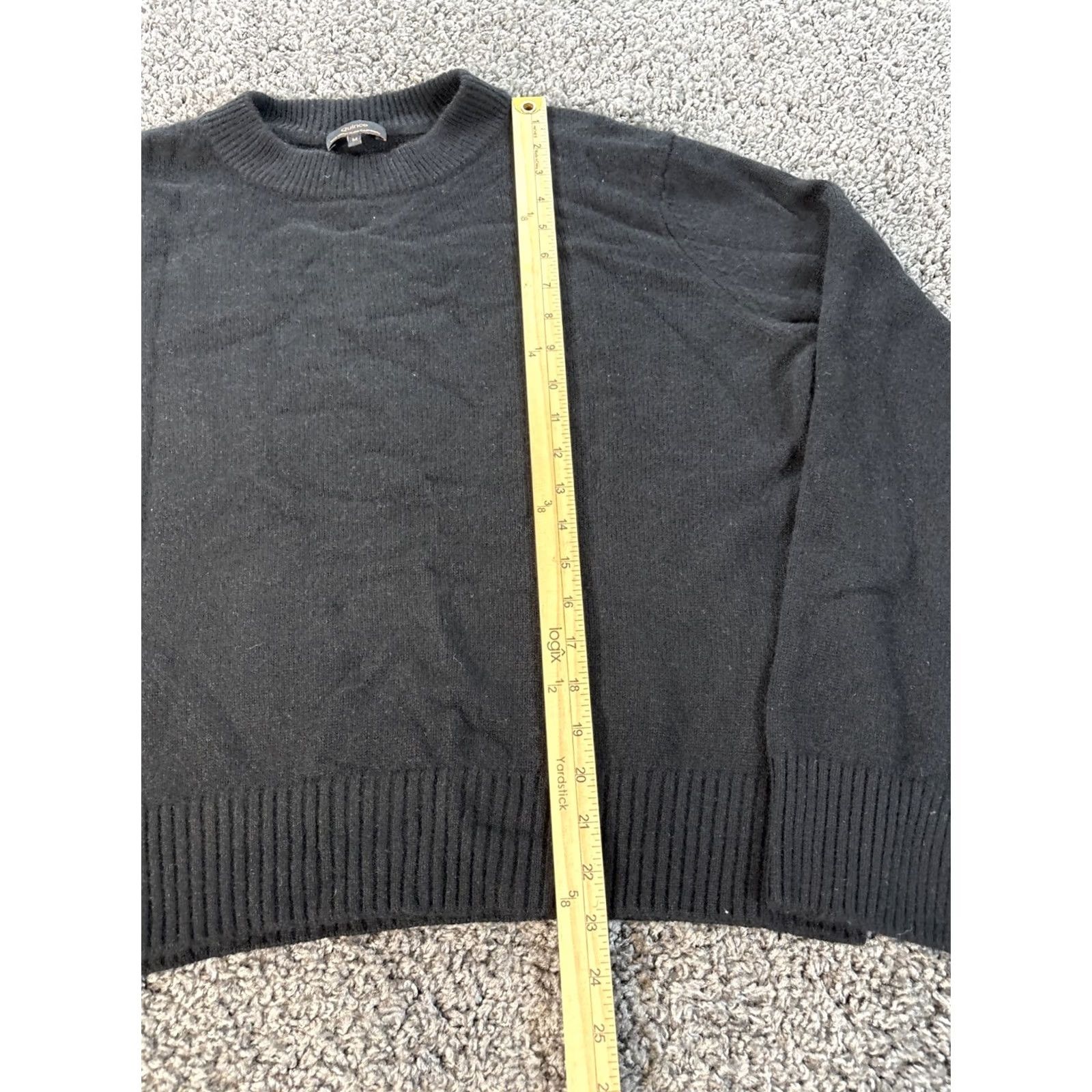 Quince Quince Women Cashmere Crewneck Sweater Black M Pullover Top Sleeve Crew Neck Size M / US 6-8 / IT 42-44 - 2 Thumbnail