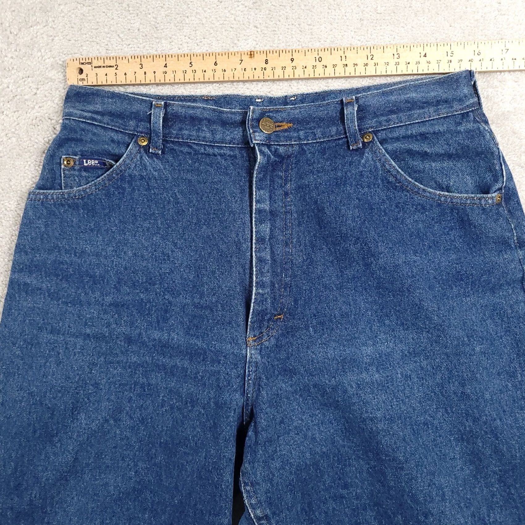 Lee VINTAGE Lee Riders Jeans Tapered Leg Blue Denim Women's 16P Petite Made In USA 90s USA Size 38" / US 16 / IT 52 - 3 Thumbnail
