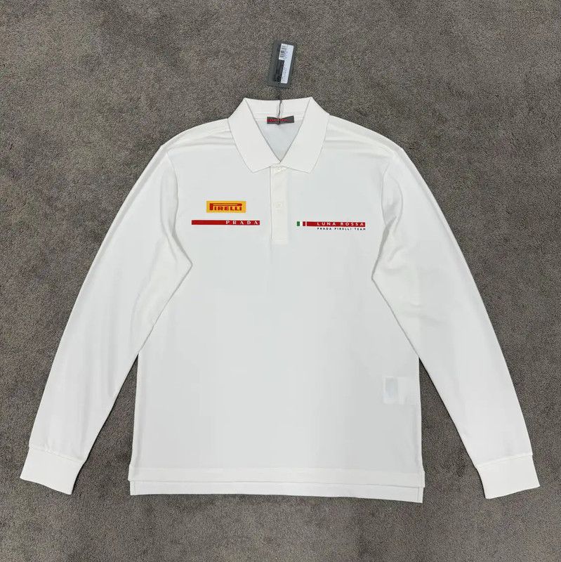 Prada Prada White Long Sleeve Polo for Men | Grailed