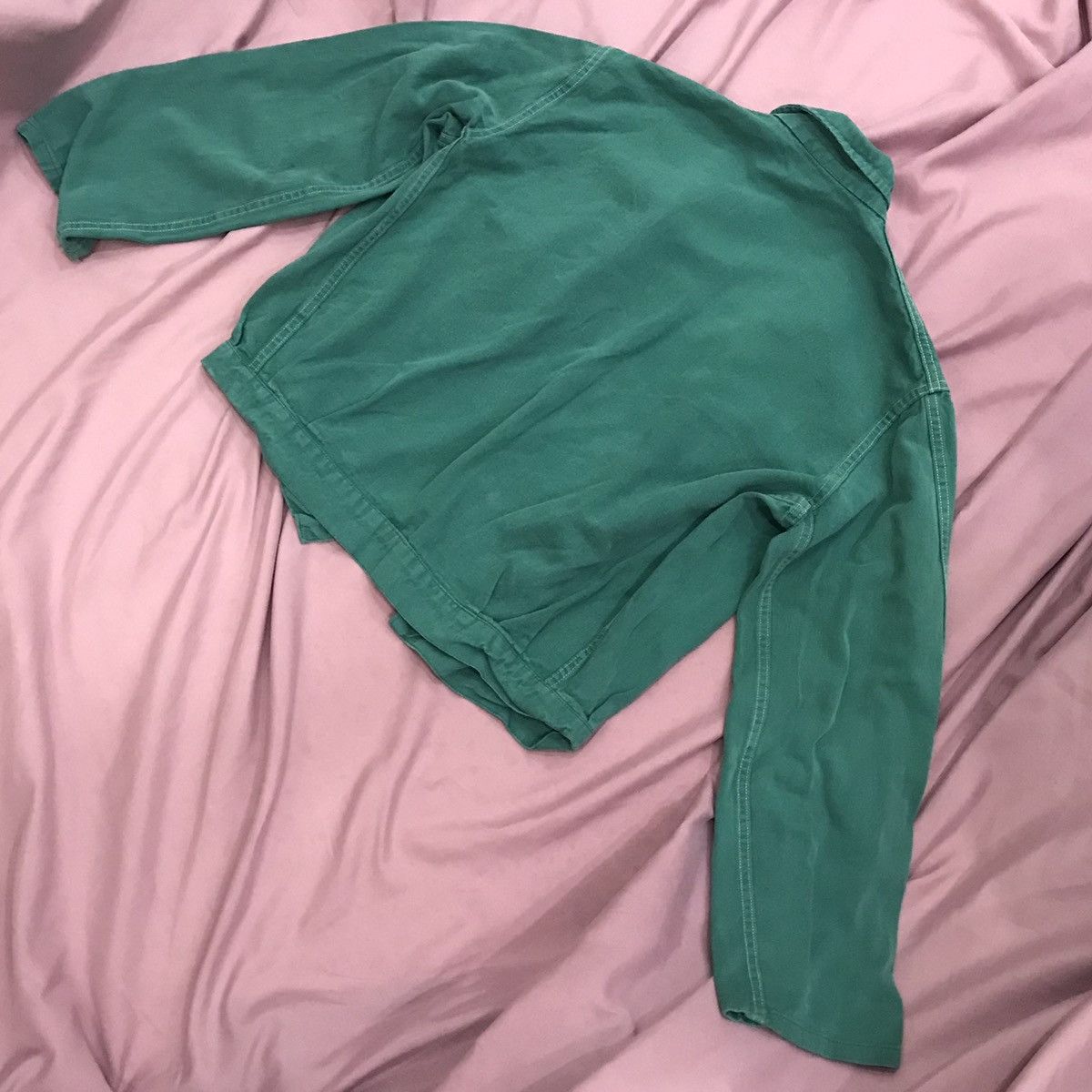 Self Edge SELVEDGE CROPPED CHORE JACKET, two huge pockets faded green Size US S / EU 44-46 / 1 - 4 Thumbnail