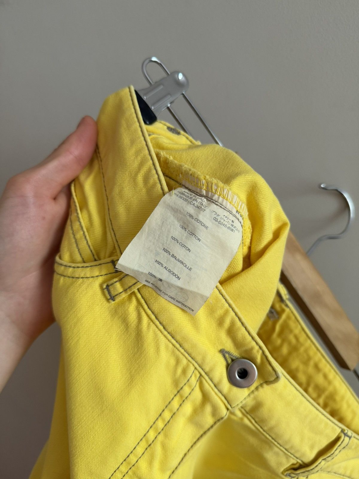 Miu Miu Vintage Miu Miu Yellow Denim Mini Skirt Size 27" / US 4 / IT 40 - 8 Thumbnail