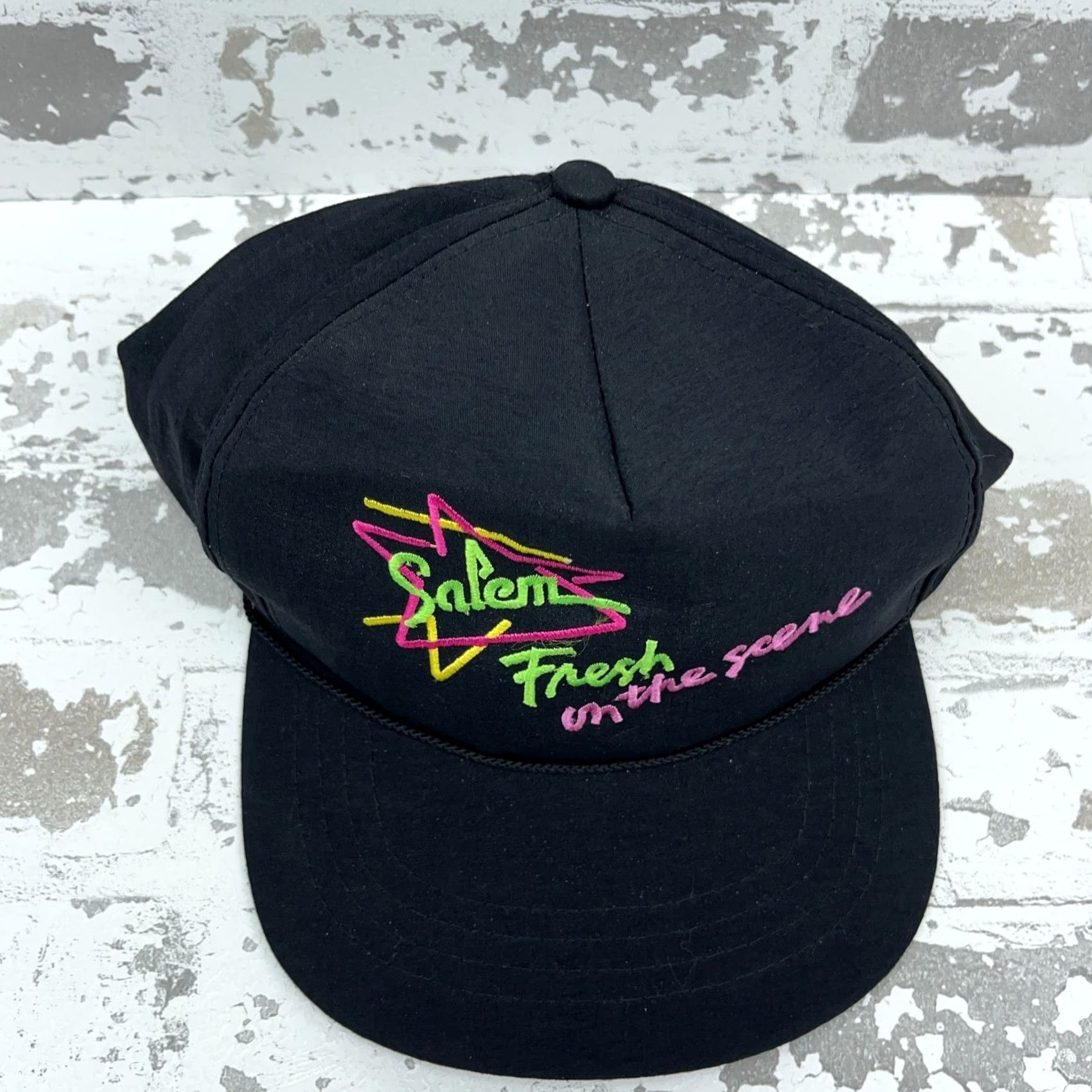 Vintage VINTAGE Sportsman Hat Cap Snapback Cigarette 90s Y2K Tobacco Promo Neon Lights Black Nylon Jersey Baseball Casual Workwear Mens Size ONE SIZE - 4 Thumbnail