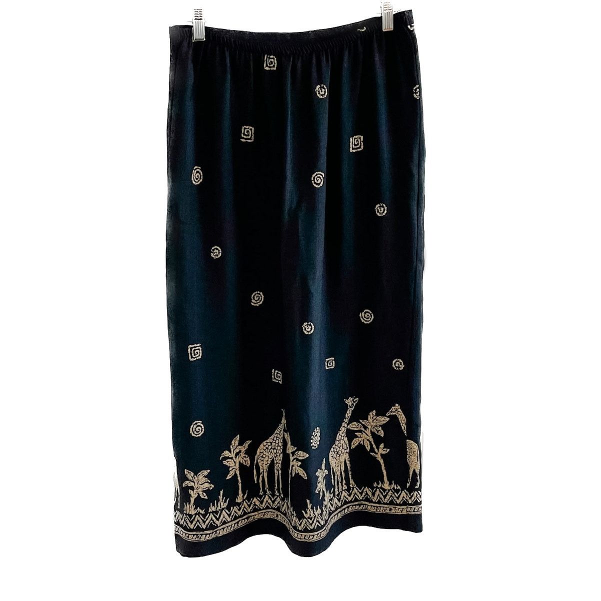 Vintage Vintage 90s midi straight skirt giraffe safari medium M Size 32" / US 10 / IT 46 - 2 Thumbnail