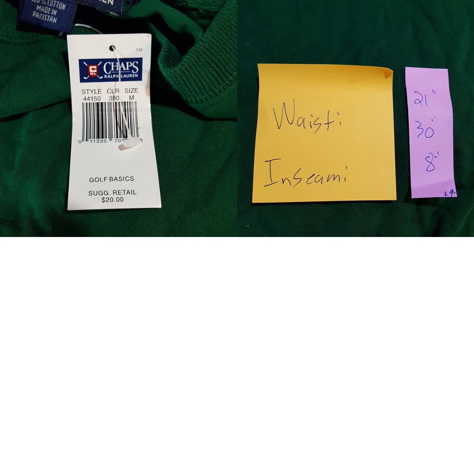 Ralph Lauren VINTAGE Ralph Lauren Chaps Forrest Green Mens Medium Pocket Golf Sports T Shirt Size US M / EU 48-50 / 2 - 8 Thumbnail