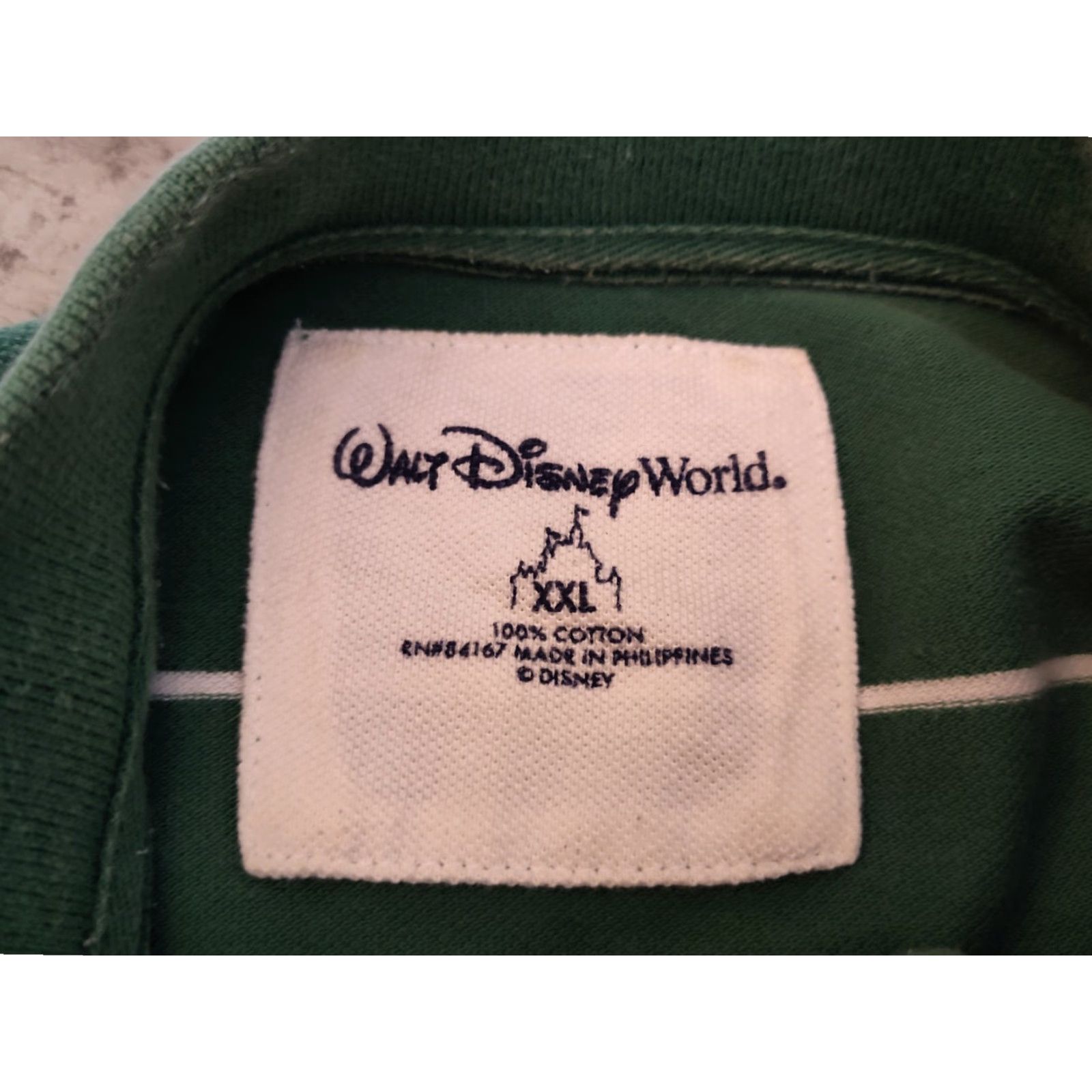 Disney Disney Mickey Mouse Polo Golf Shirt Green Striped Men's 2XL Embroidered Classic Activewear Size US XXL / EU 58 / 5 - 2 Thumbnail