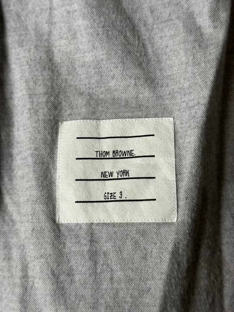 Thom Browne Thom Browne Grey shirt with a white collar Size US L / EU 52-54 / 3 - 5 Thumbnail