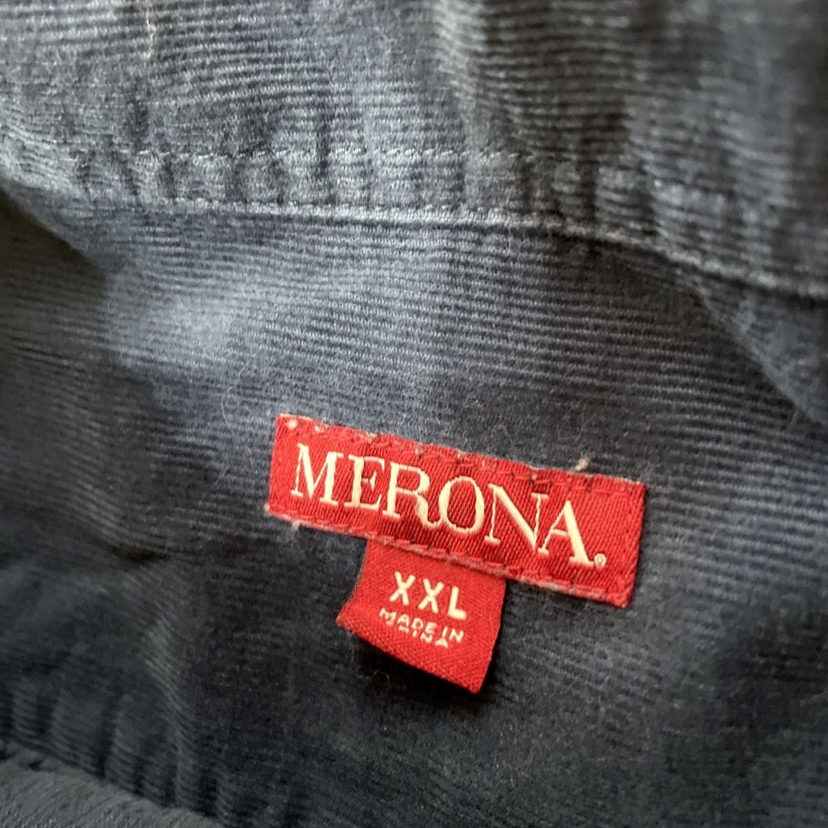 Merona VINTAGE Merona Corduroy Shirt Men 2XL Blue Solid Button-Down Long Sleeve Lightweight Fall Layer Size US XXL / EU 58 / 5 - 5 Thumbnail