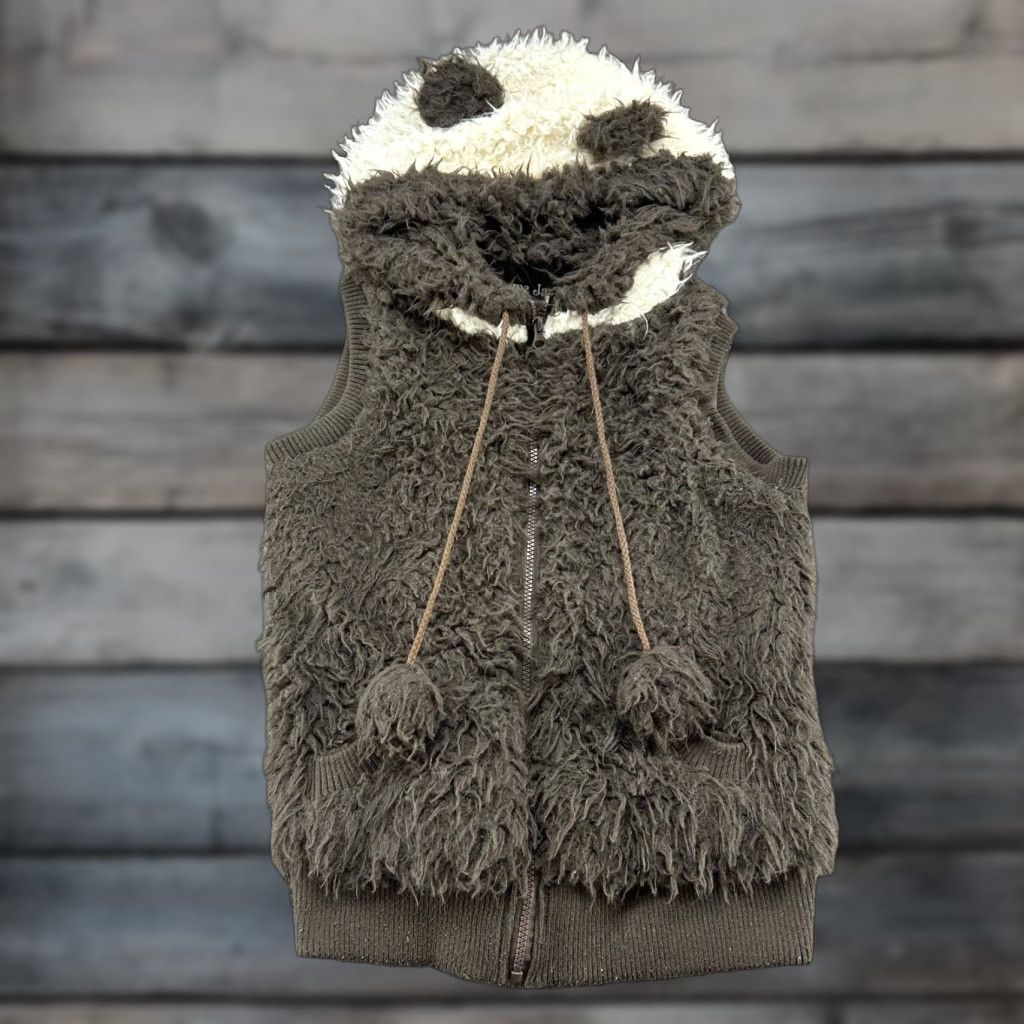 Vintage VINTAGE Me Jane Vest Womens S Brown Hooded Deep Pile Fleece Faux Fur Y2K Size S / US 4 / IT 40 - 1 Thumbnail