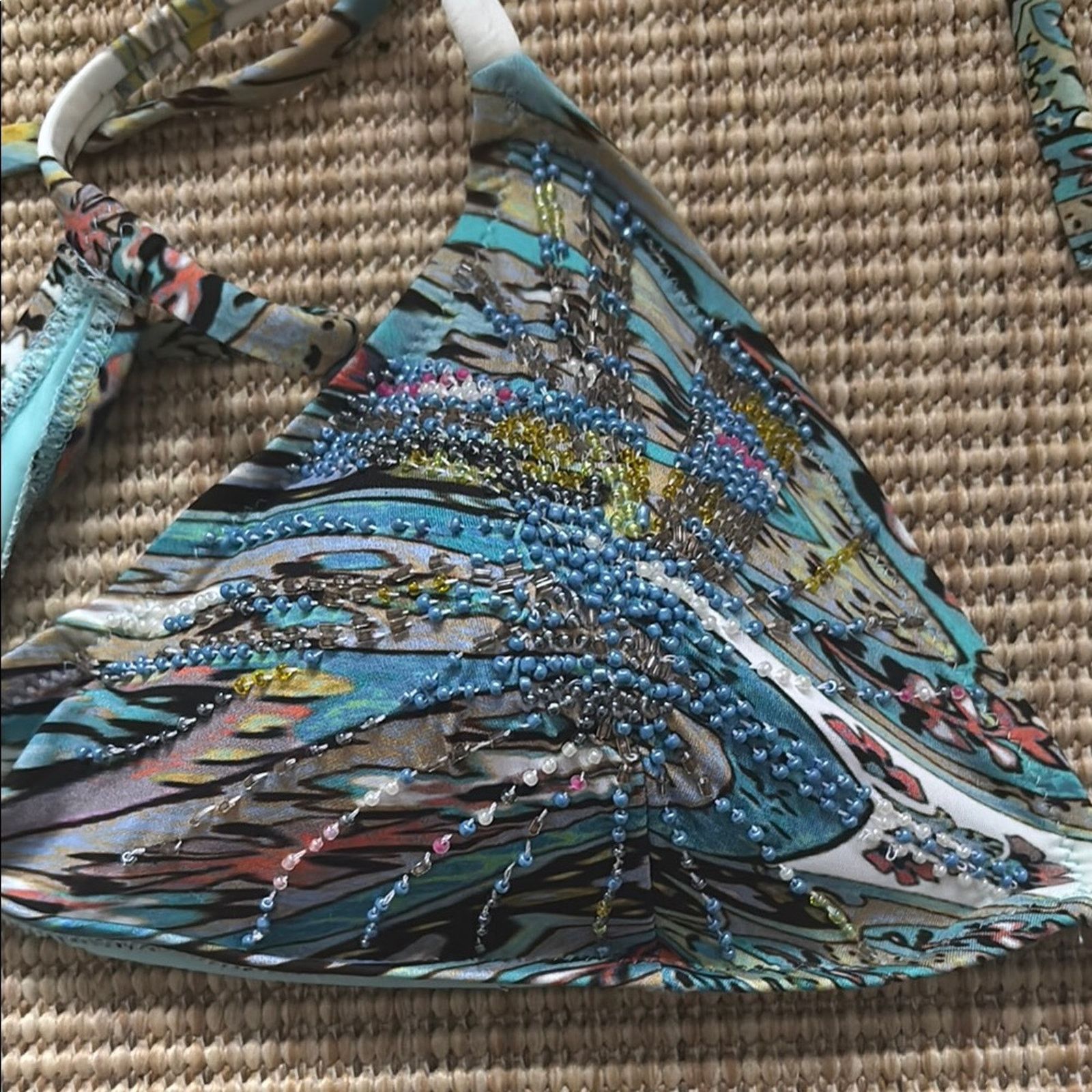Blumarine NWT Blumarine turquoise Bikini yellow blue beads Set M Size ONE SIZE - 3 Thumbnail