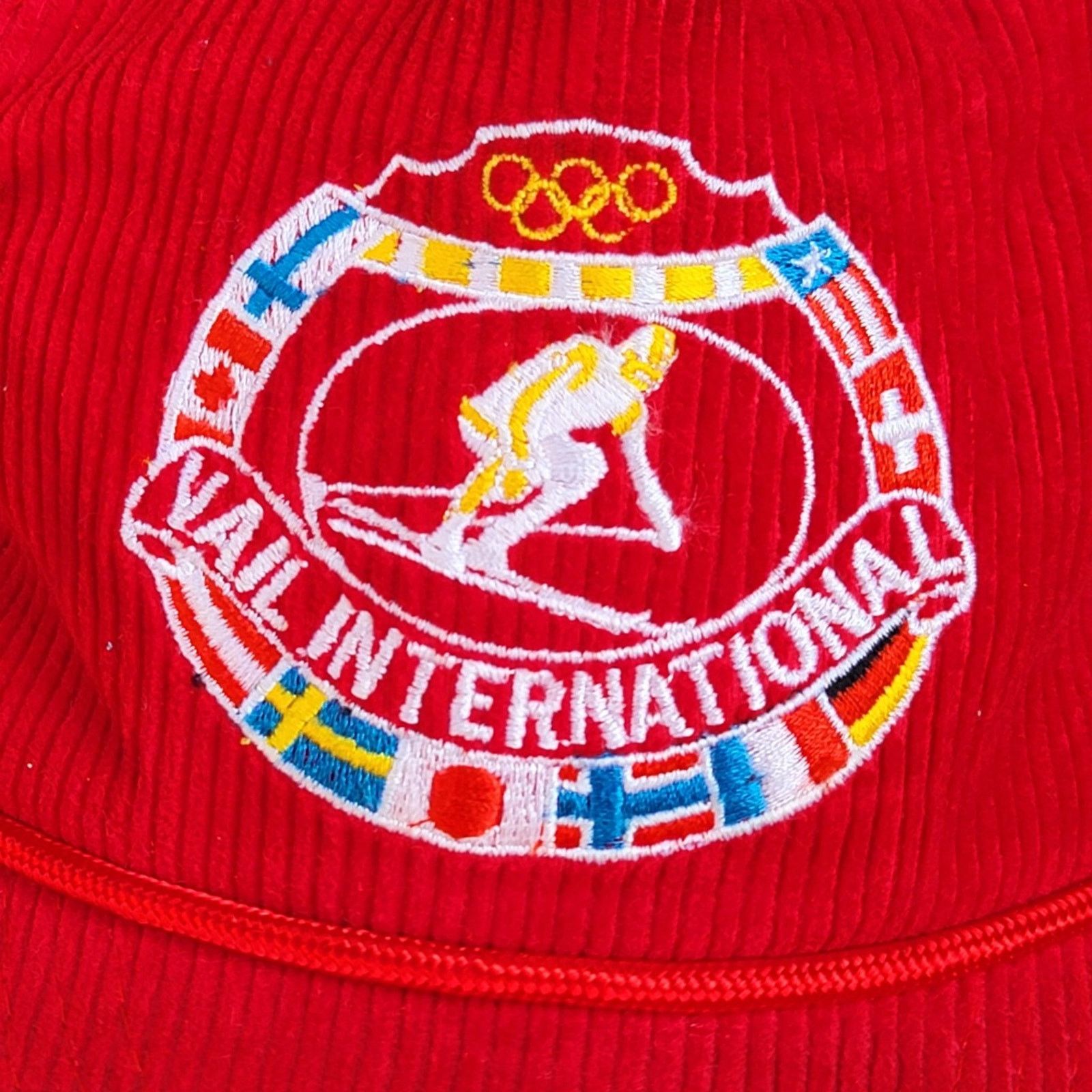 The Unbranded Brand Vtg Vail International Olympics Skiing Corduroy Hat Size ONE SIZE - 2 Thumbnail