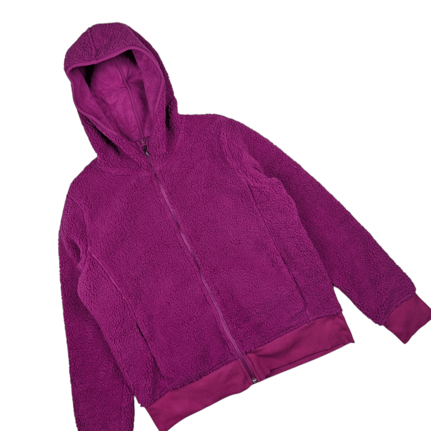 Japanese Brand UNIQLO Pink Fluffy Fleece Jacket With Hoodie Size M / US 6-8 / IT 42-44 - 6 Thumbnail