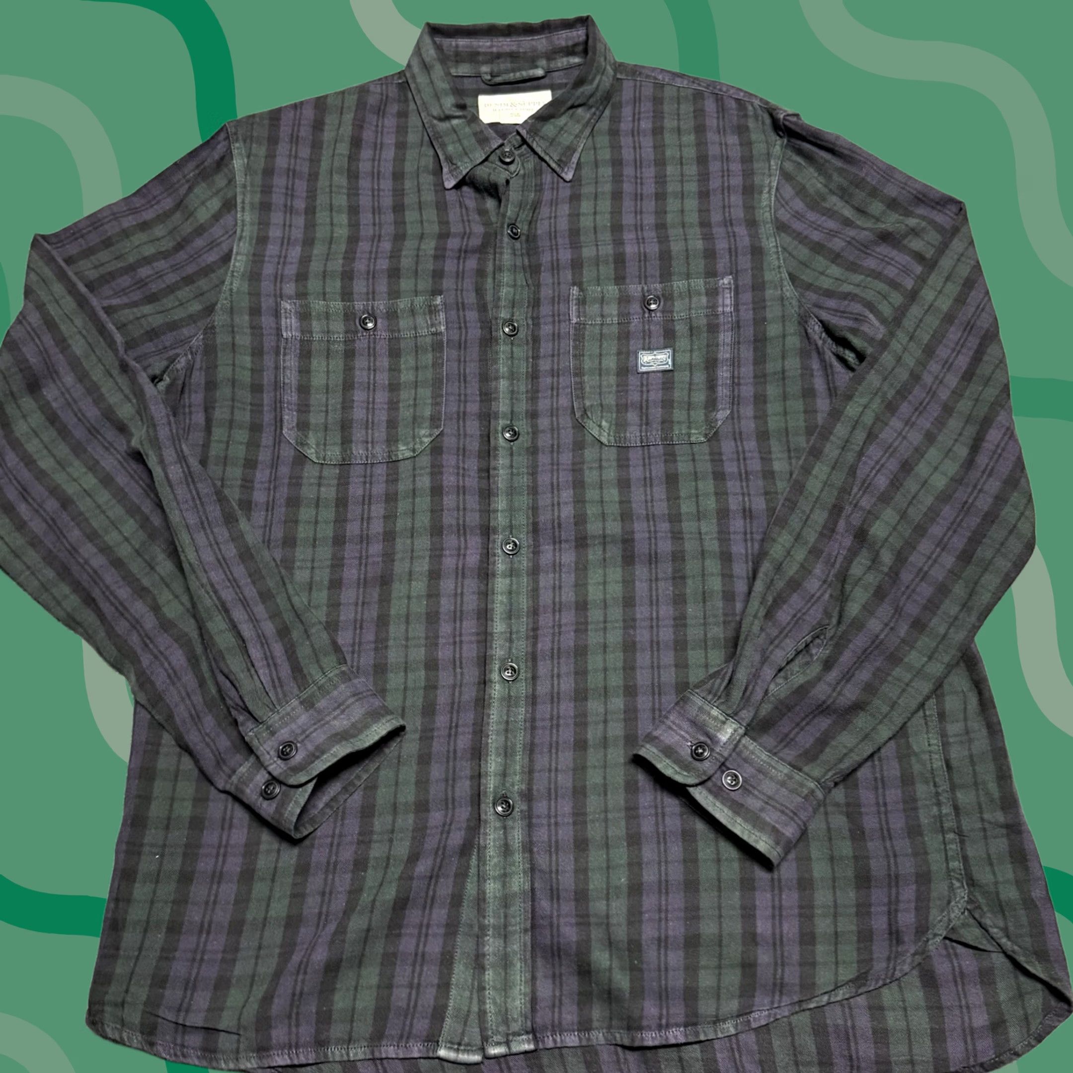 Ralph Lauren Ralph Lauren Denim & Supply Shirt Mens Large Green Black Purple Plaid Long Sleeve Button-Up Regular Fit Multicolor Cotton Flannel Size US L / EU 52-54 / 3 - 1 Thumbnail