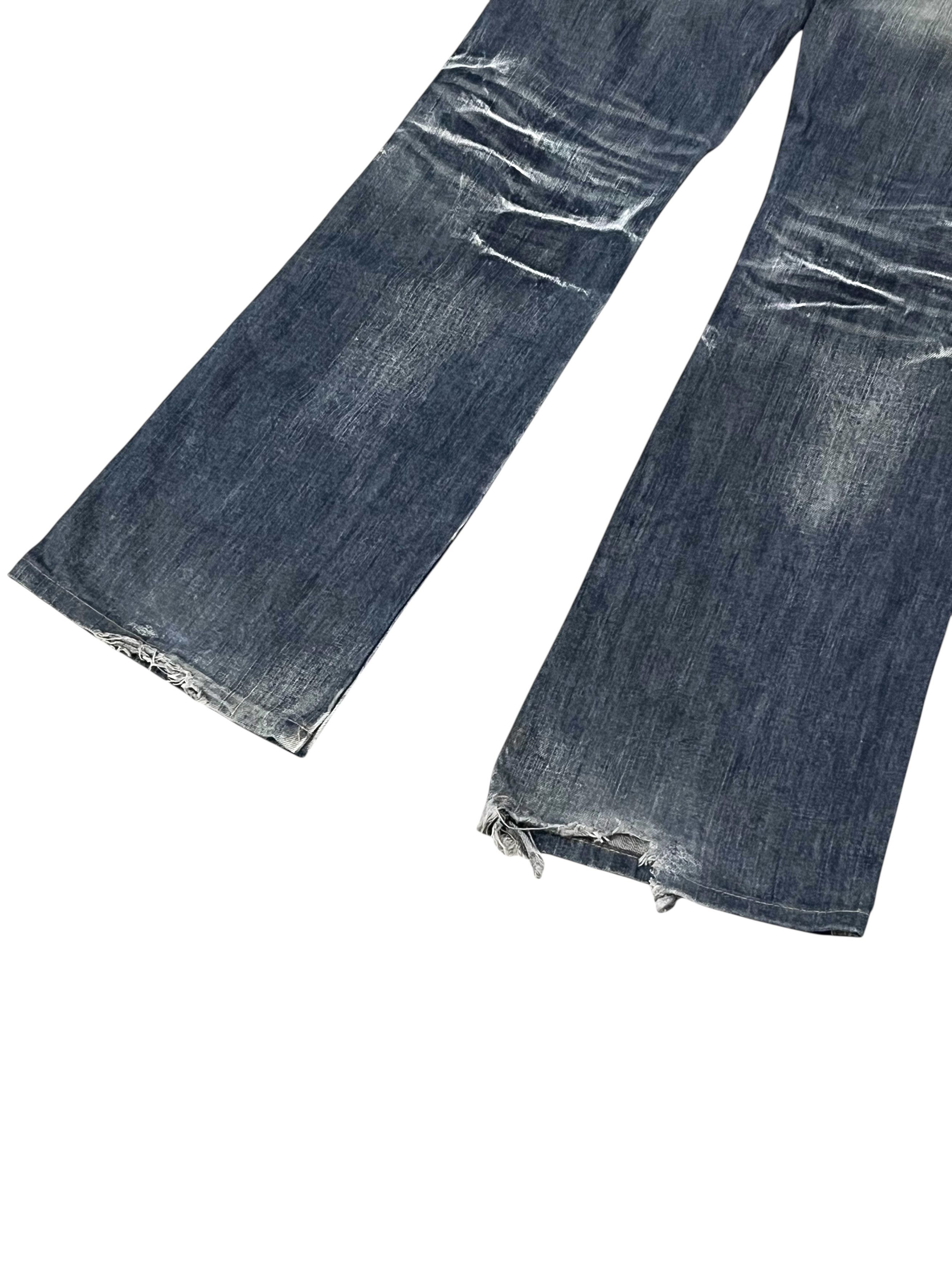 Le Grande Bleu (L.G.B.) High Street Flare Clawmark Mudwash Jeans Made in Japan Size US 32 / EU 48 - 4 Thumbnail