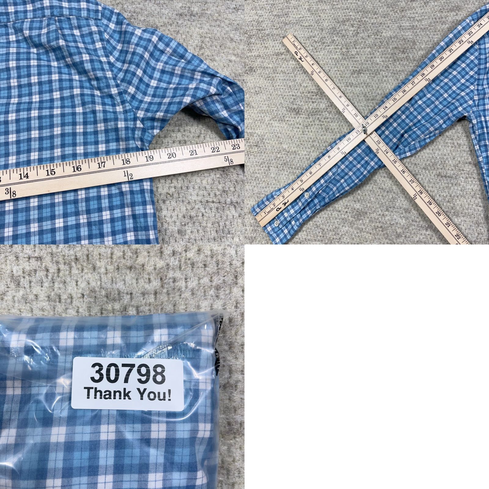 Faherty Faherty Shirt Men Small Blue Plaid Button-Up Lightweight Flannel Camp Adult Size US S / EU 44-46 / 1 - 8 Thumbnail