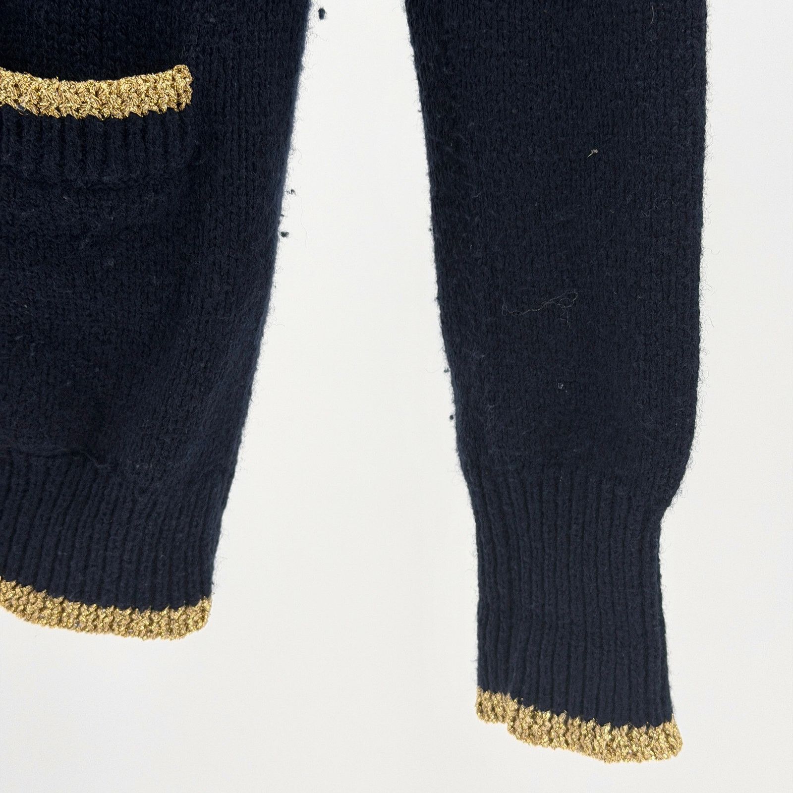 Juicy Couture Vintage Y2K Navy Blue Preppy Gold Metallic Trim Cardigan Size S / US 4 / IT 40 - 4 Thumbnail