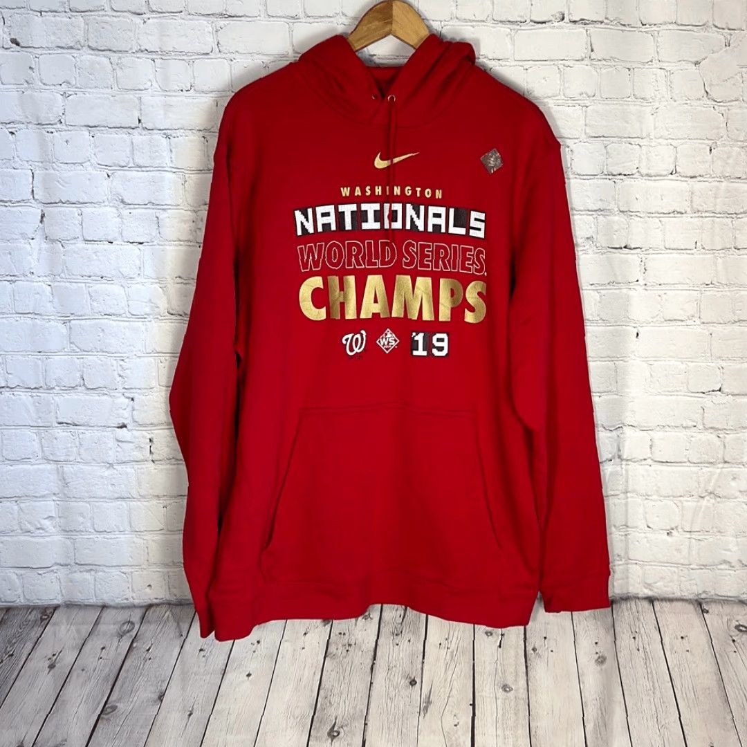 Nike Nike Men XXL Hoodie Red Washington Nationals 2019 World Series Champions Sweatshirt Size US XXL / EU 58 / 5 - 2 Thumbnail