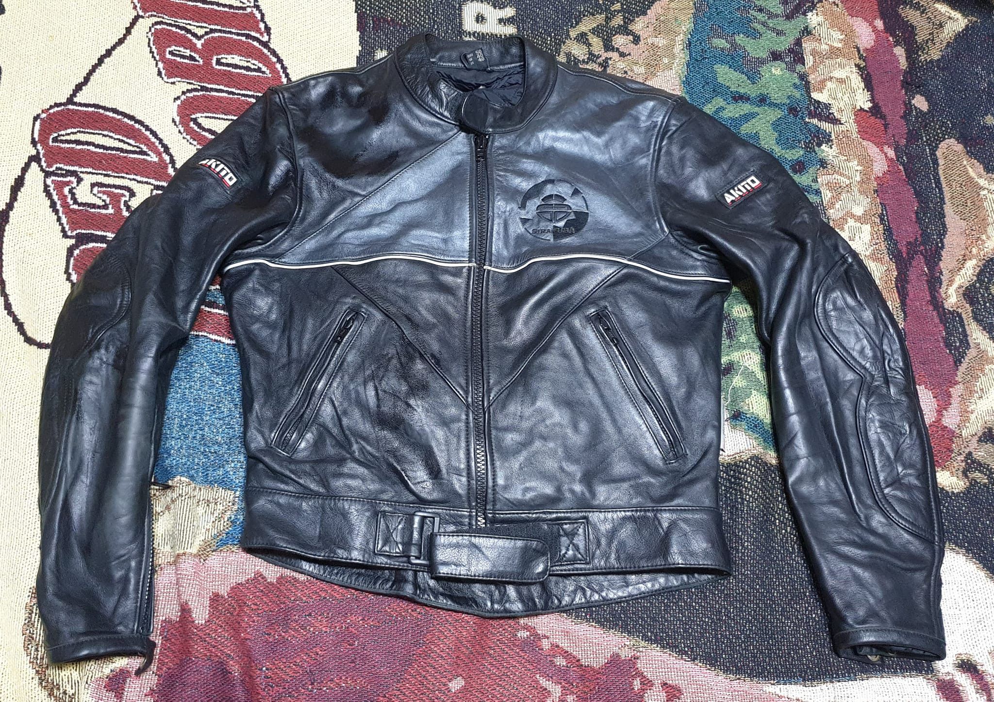 image of Leather Jacket Jacket Akito Seragusa in Black, Men's (Size Small)