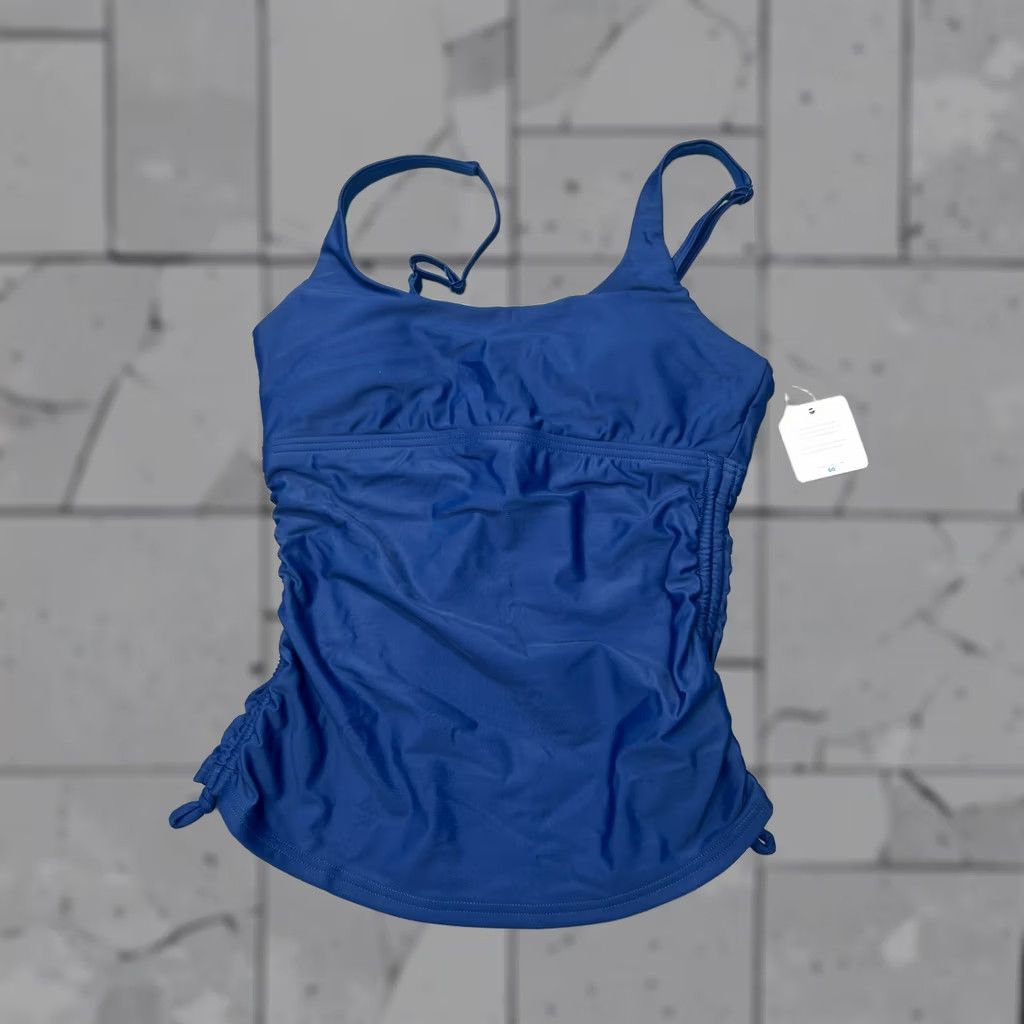 Prana prANA Womens Melody Tankini Belize Blue Side Ruched Padded Swim Top XS Size XS / US 0-2 / IT 36-38 - 1 Thumbnail
