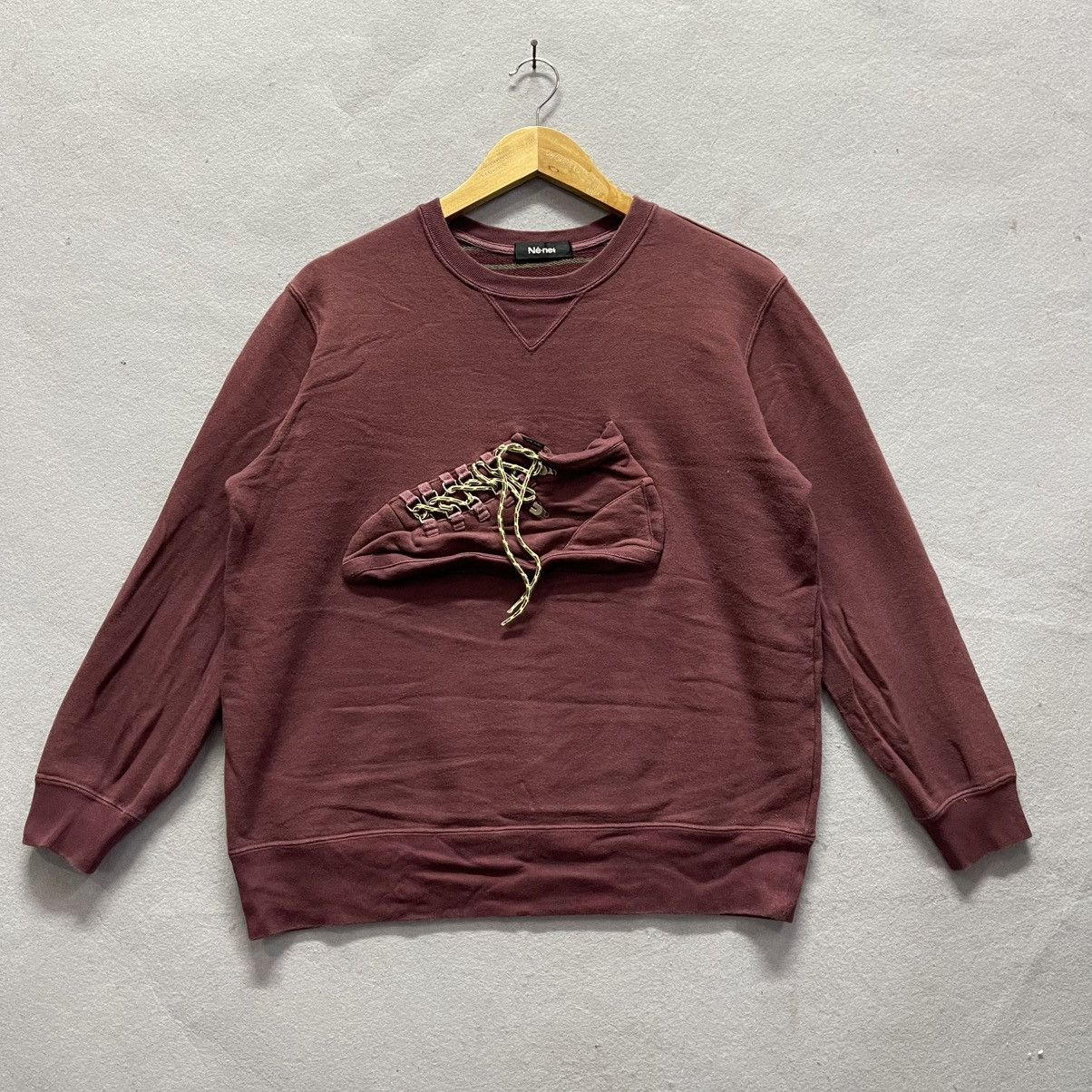 Ne-Net Ne-net Graphic Sneaker Patch Sweatshirt – Burgundy Size M / US 6-8 / IT 42-44 - 1 Thumbnail