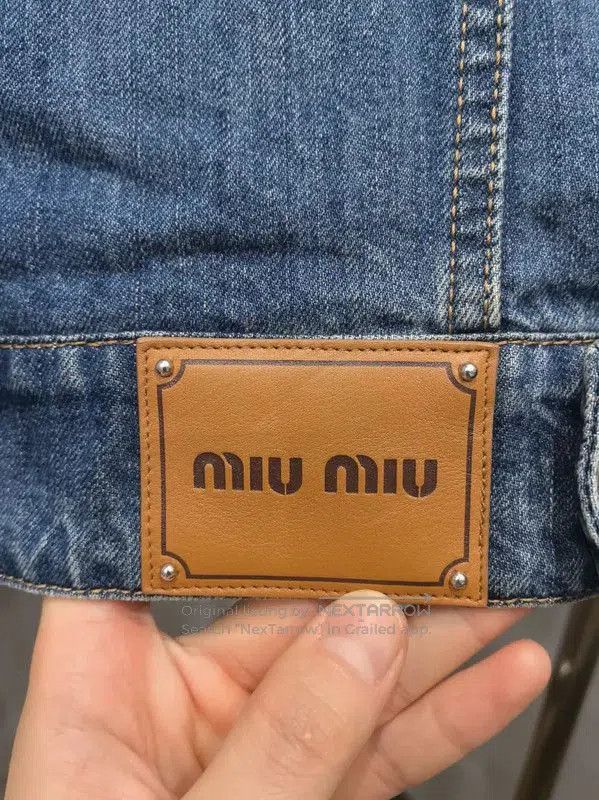 Miu Miu Miu Miu Blue Denim Jacket with Fur Collar . Size XS / US 0-2 / IT 36-38 - 7 Thumbnail