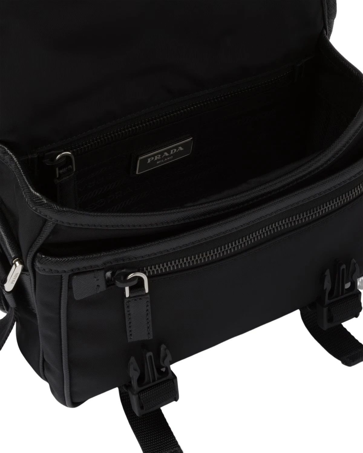 Prada PRADA Black Re-Nylon Saffiano Shoulder Bag New Auth Size ONE SIZE - 4 Thumbnail