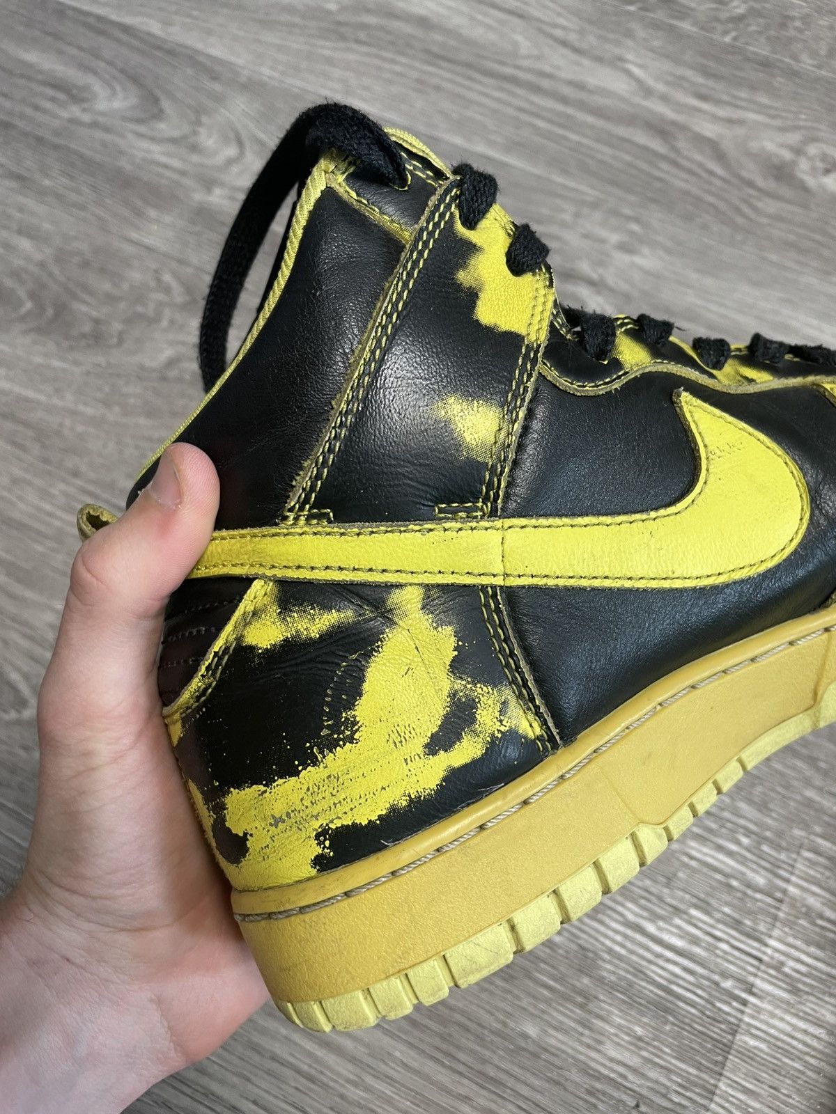 Nike Nike 5 Dunk High 1985 SP Yellow Acid Wash Sneaker Shoes Size US 10.5 / EU 43-44 - 14 Thumbnail