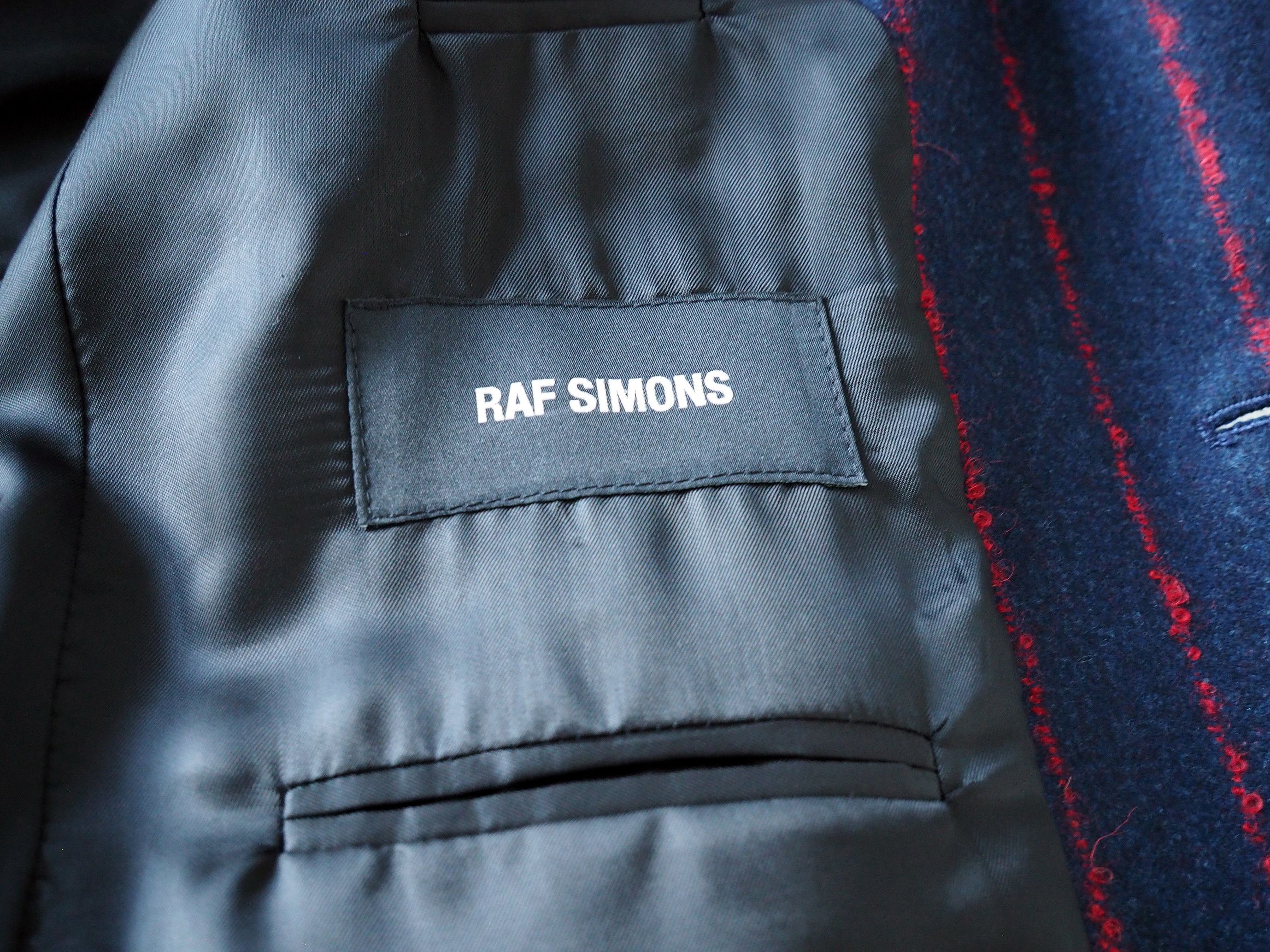 Raf Simons Raf Simons navy textured red pinstripe wool blazer aw15 Size 42R - 10 Thumbnail