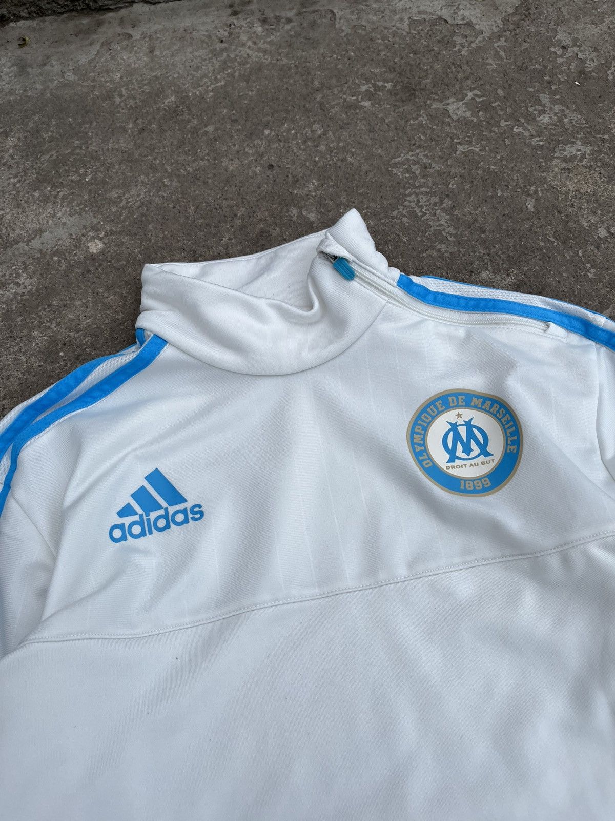 Adidas 💧ADIDAS OLYMPIQUE MARSEILLE SOCCER TRAINING JACKET JERSEY Size US S / EU 44-46 / 1 - 2 Thumbnail