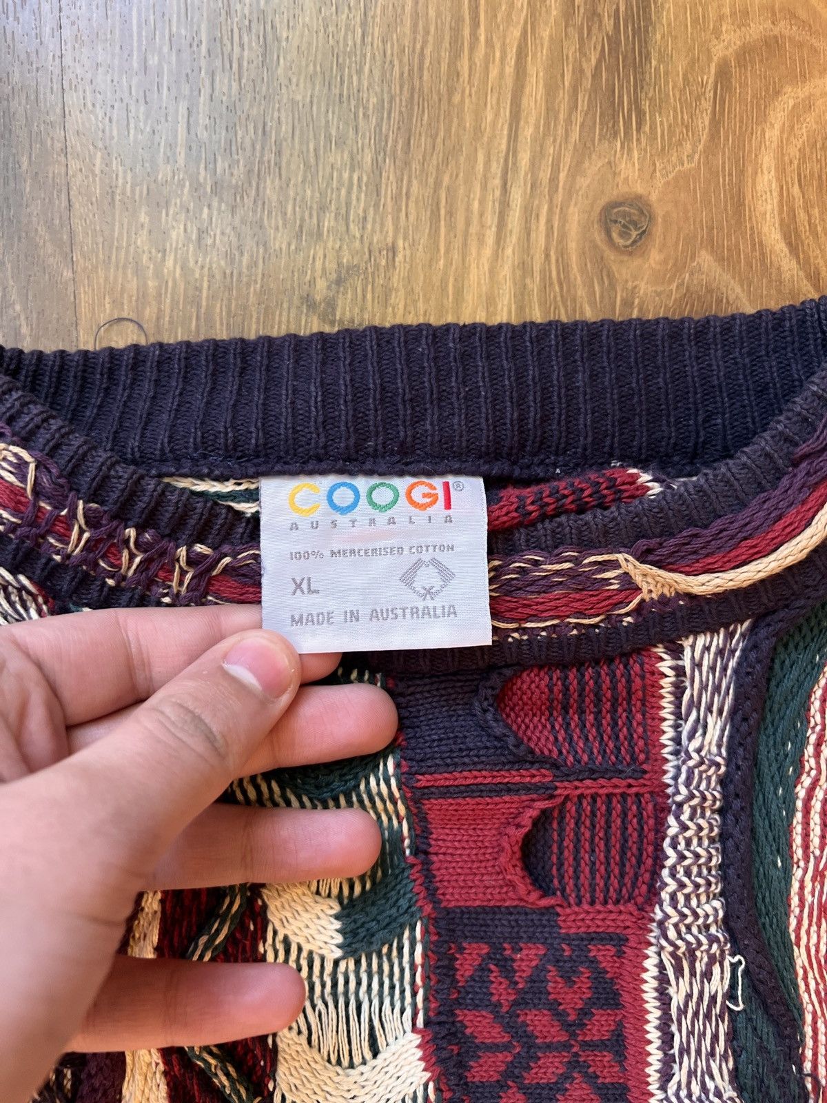 Coogi Rare Coogi 3D Knit / Sweater (Red/White/Green) Size US XL / EU 56 / 4 - 7 Thumbnail