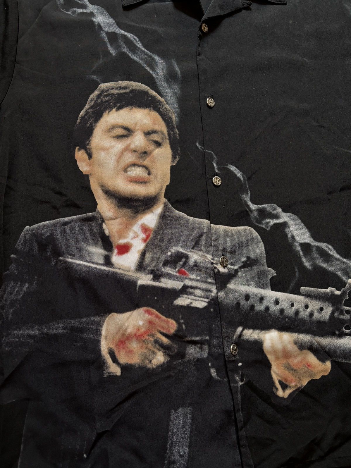 Vintage RARE Vintage Scarface Short Sleeve Shirt Size US XL / EU 56 / 4 - 2 Thumbnail