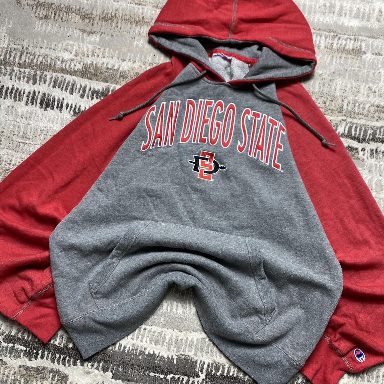 Vintage 00s Champion San Diego State Hoodie Grey/Red XL Size US XL / EU 56 / 4 - 2 Thumbnail