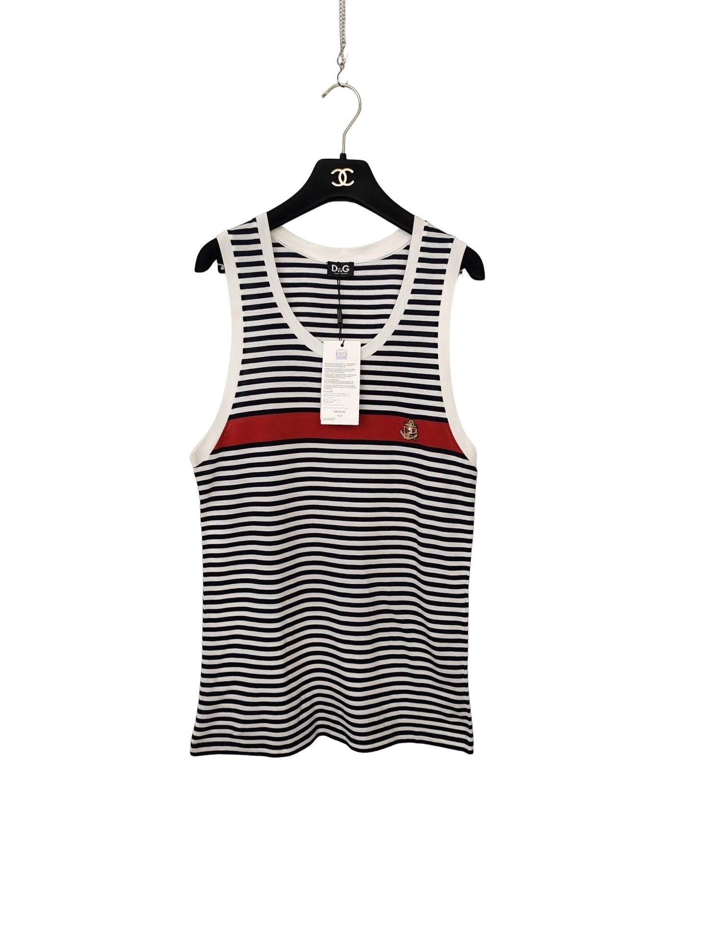 Dolce & Gabbana Dolce & Gabbana Striped Anchor Logo Tank Top Size S Size US S / EU 44-46 / 1 - 1 Thumbnail