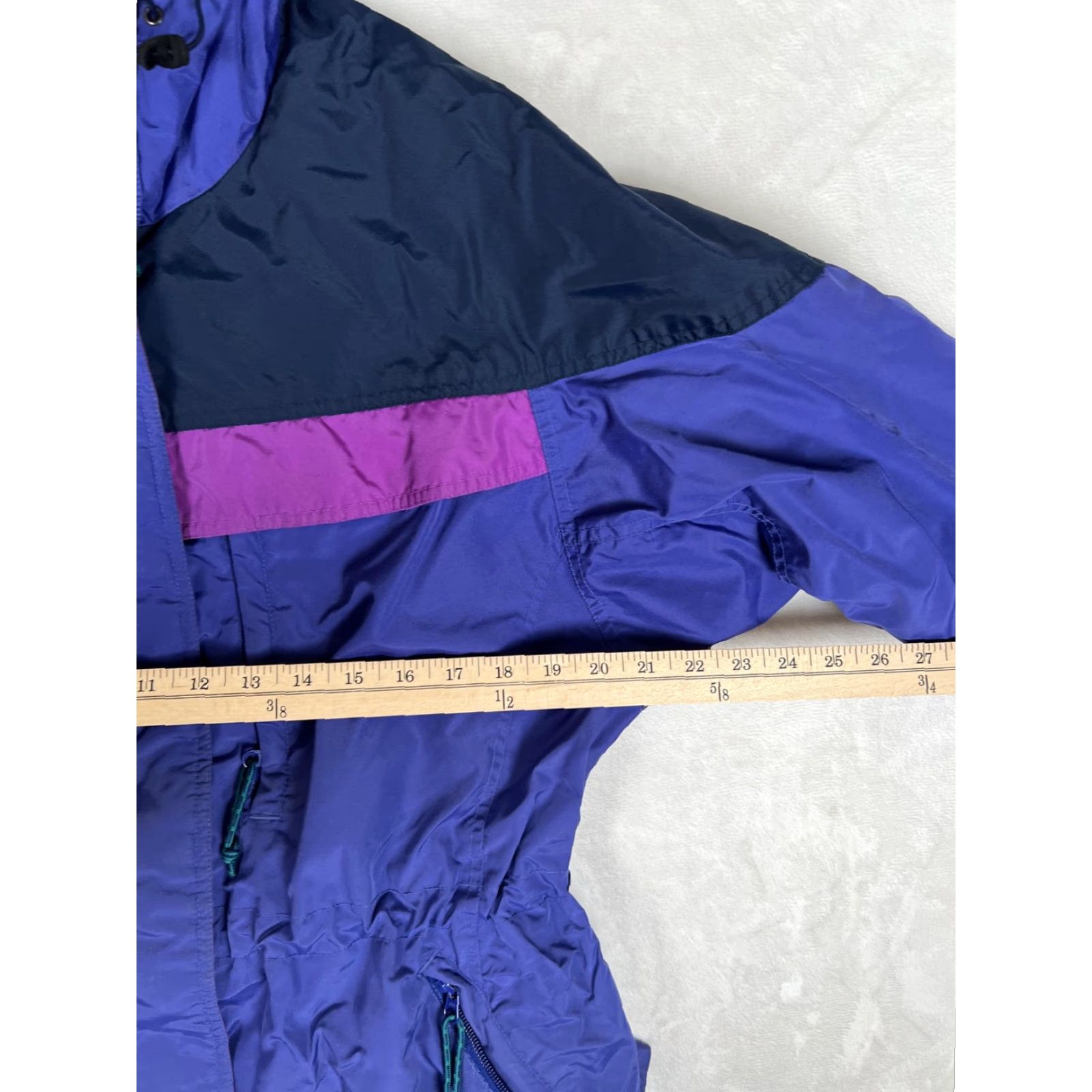 Pinko VINTAGE Columbia Jacket Womens M Purple Navy Pink Hooded Ski Parka 90s Size M / US 6-8 / IT 42-44 - 6 Thumbnail
