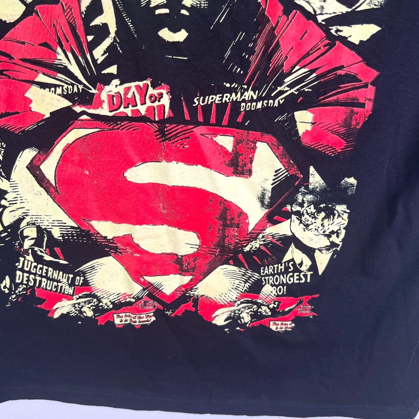 DC Comics DC Comics Superman Day of Doom T-Shirt XL Black Graphic Print Comic Cover Art Men's Size US XL / EU 56 / 4 - 3 Thumbnail