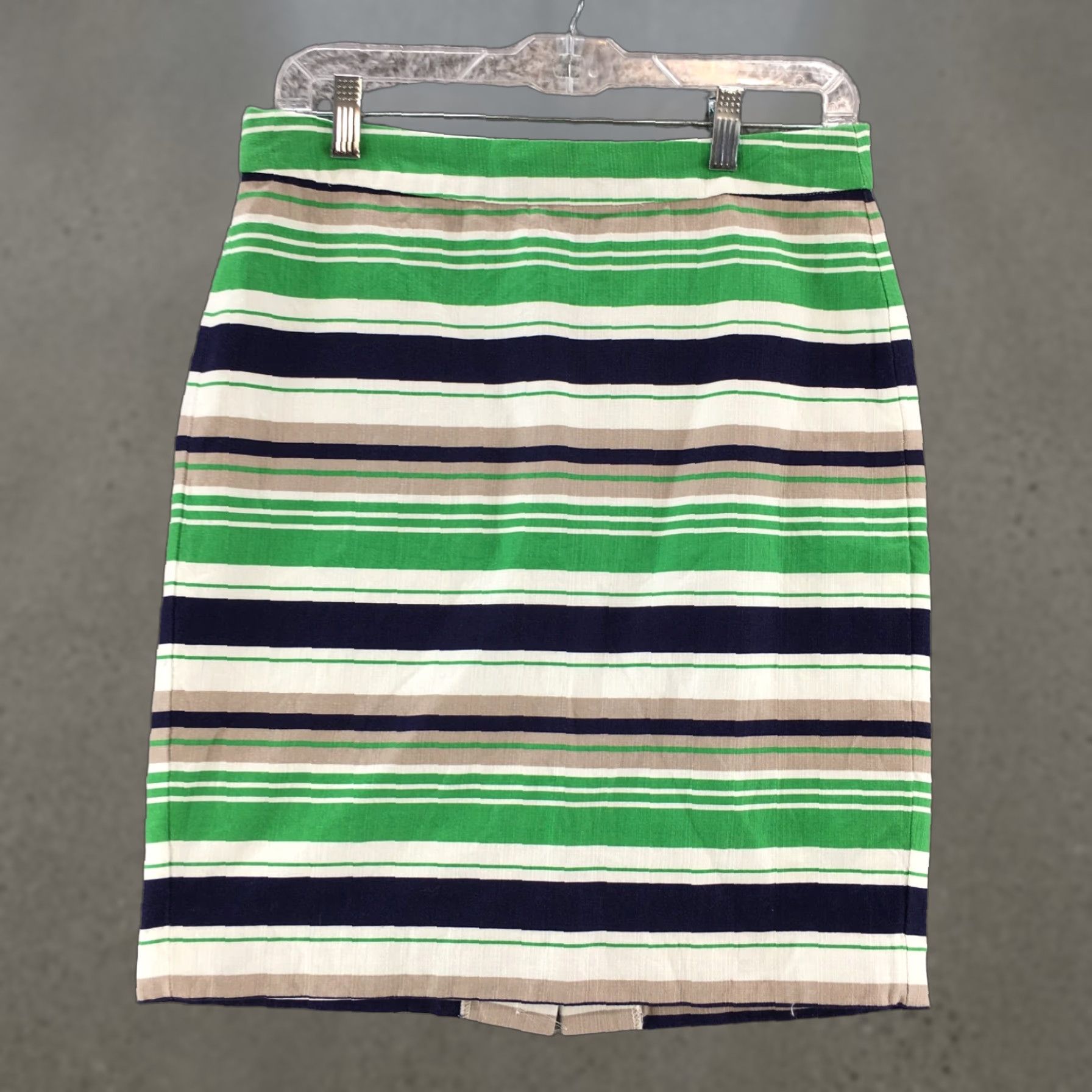 Banana Republic Banana Republic Skirt Womens 4 Multicolor Back Zip Slit Casual Knee Length Striped Straight & Pencil Womens Size 12 Size 34" / US 12 / IT 48 - 1 Thumbnail