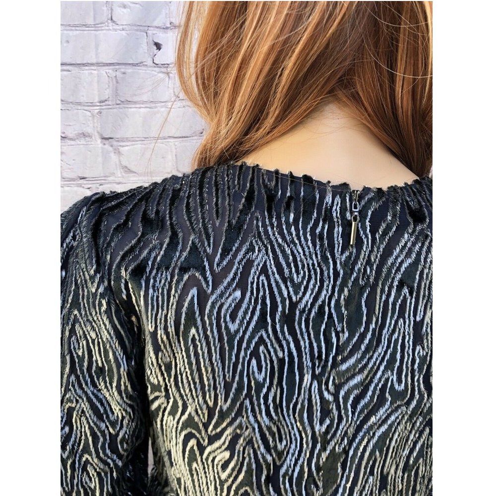 Other Burnout Velvet Blouse Long Sleeve Dark Green S Size S / US 4 / IT 40 - 6 Thumbnail