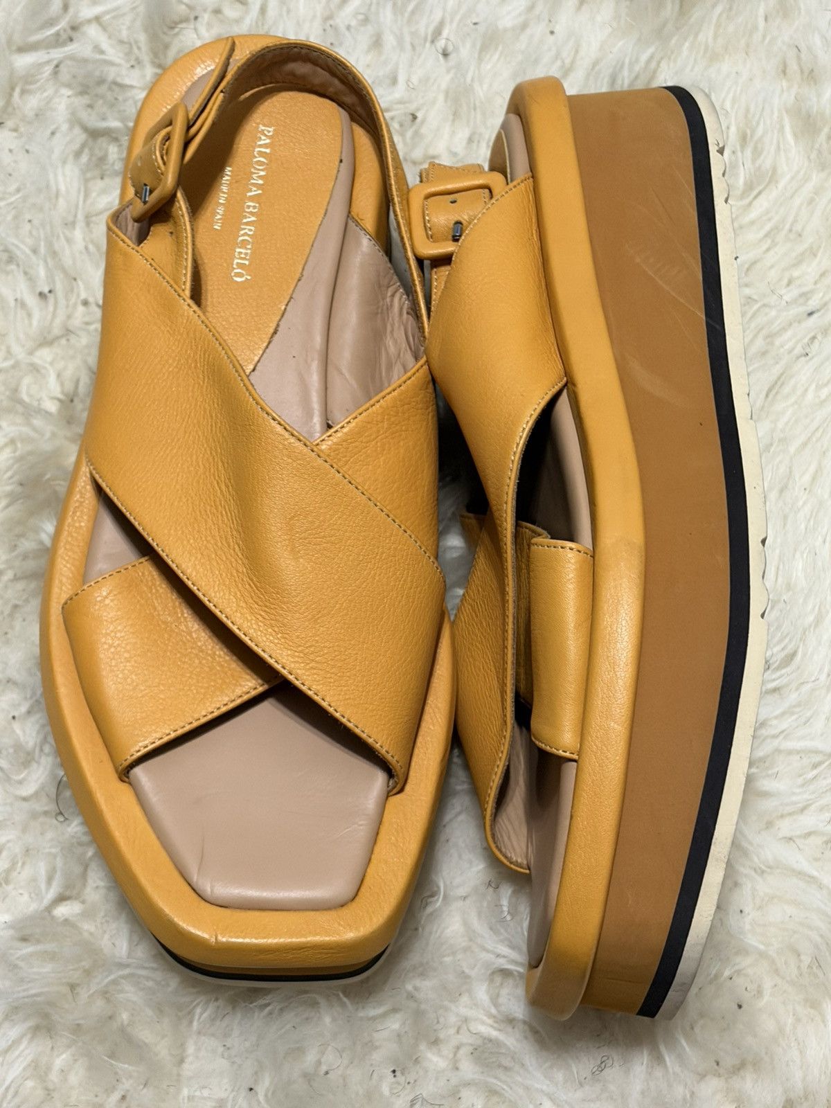Paloma Bercelo PALOMA BARCELO JATAUPU NAPASOLFT SANDAL Mustard Size US 9 / IT 39 - 4 Thumbnail