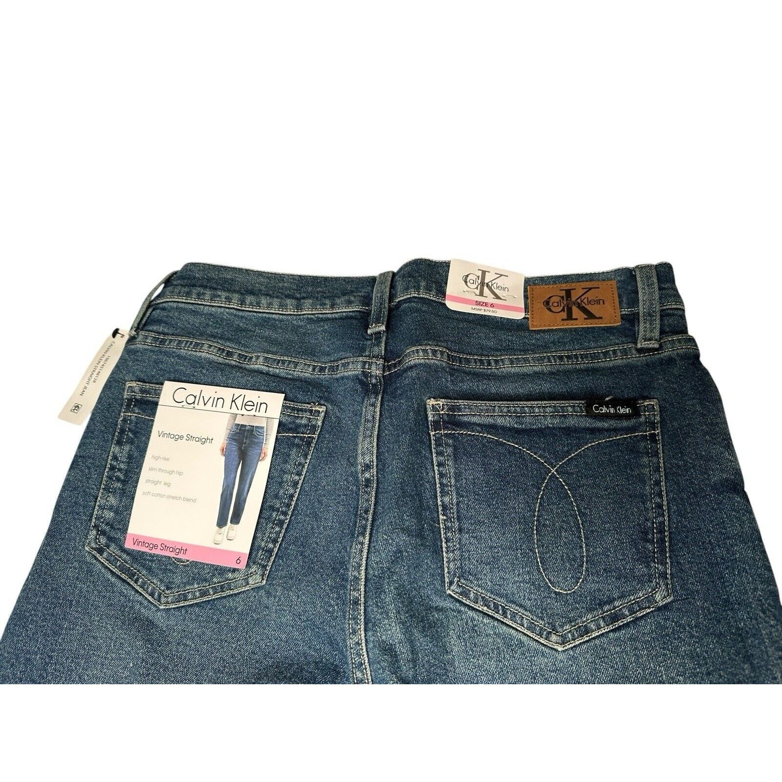 Calvin Klein Calvin Klein Womens 6 Vintage Straight High Rise Jeans Size 28" / US 6 / IT 42 - 5 Thumbnail