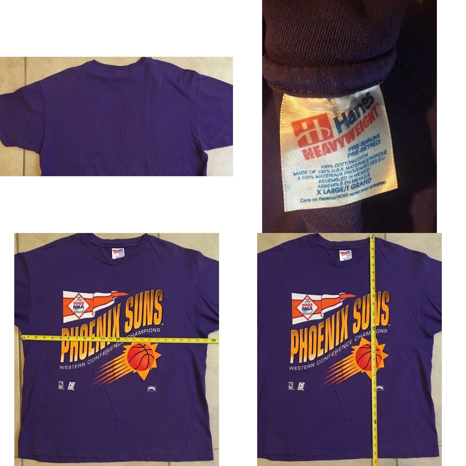 Vintage VINTAGE 90s Phoenix Suns Conference Champions Shirt XL Purple Grunge Charles Barkley NBA Sporting Graphic Tee Mens Size US XL / EU 56 / 4 - 9 Thumbnail