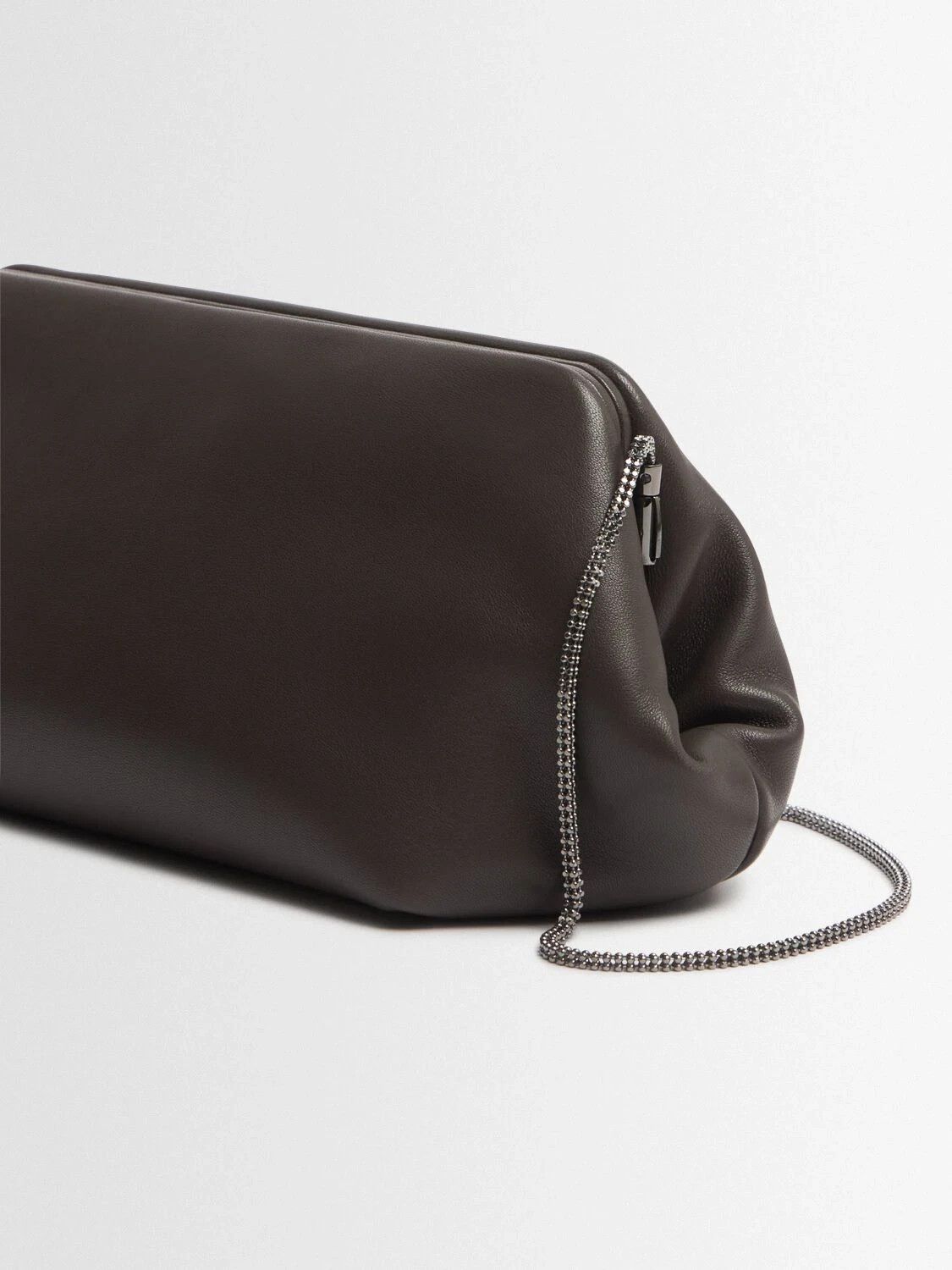 Brunello Cucinelli BRUNELLO CUCINELLI Testa Moro Gray Leather Clutch Size ONE SIZE - 3 Thumbnail