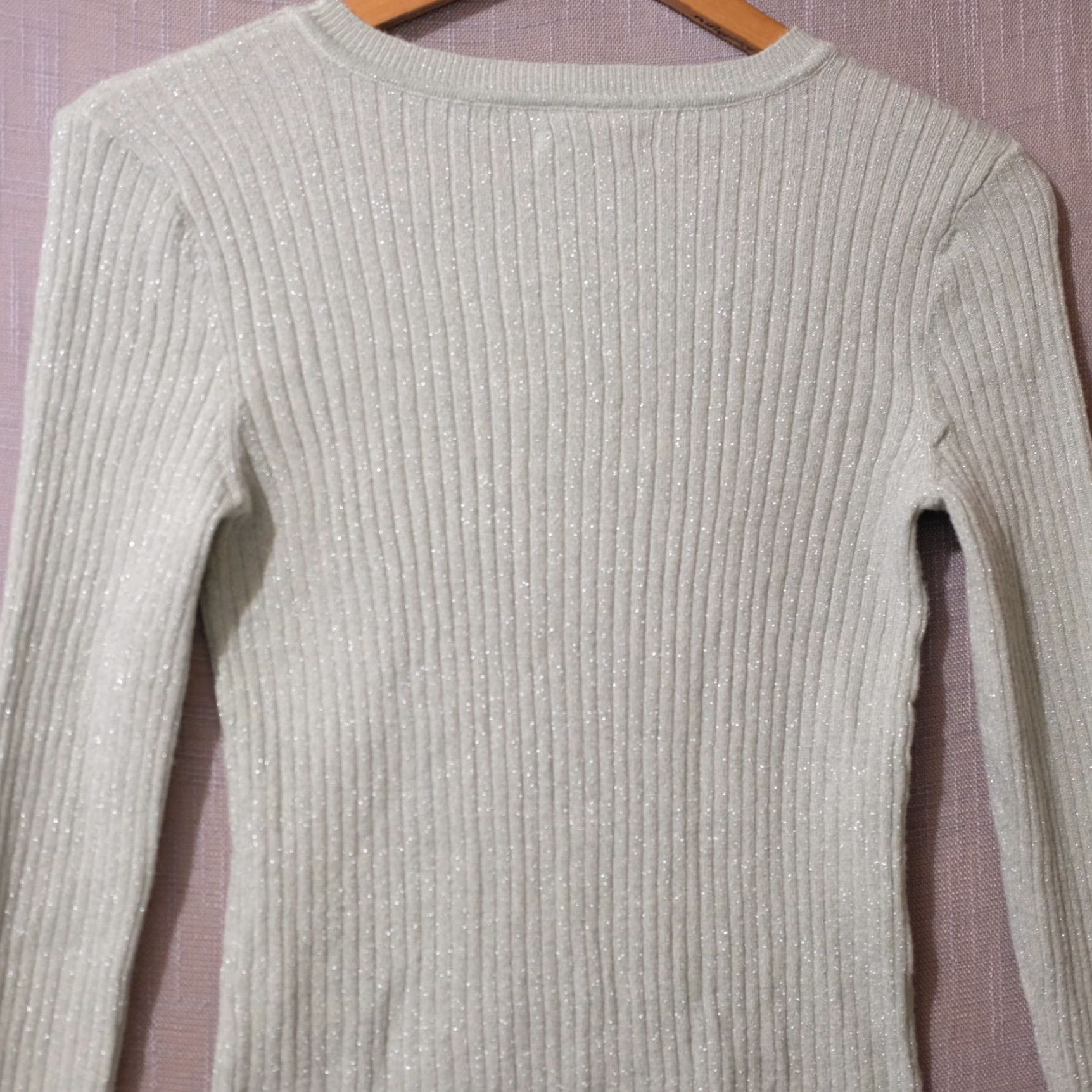Nine West Nine West Sweater Crew Neck Ribbed Knit Metallic Mint Color Womens S #A2-36 Size S / US 4 / IT 40 - 6 Thumbnail