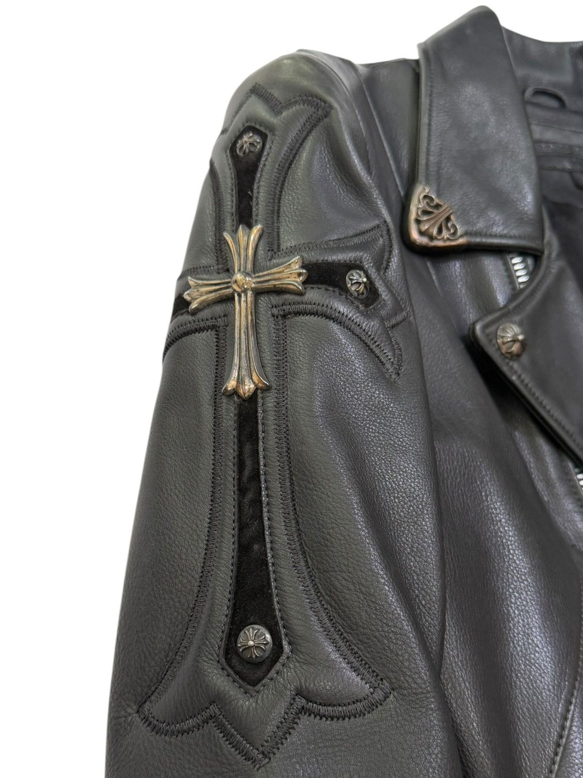 Chrome Hearts Chrome Hearts Leather Biker Jacket Size US S / EU 44-46 / 1 - 1 Thumbnail