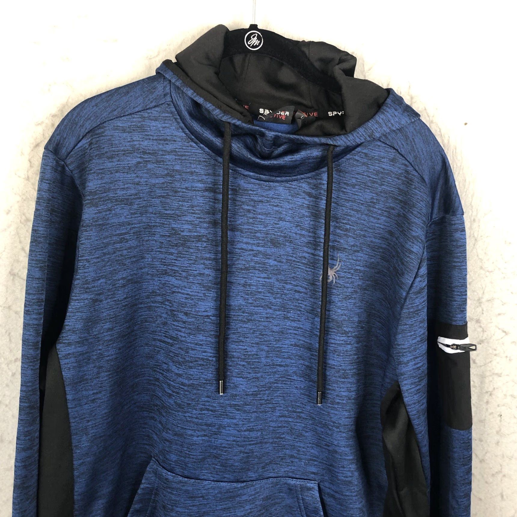 Spyder Spyder Hoodie Mens Large Blue Black Athletic Sweatshirt Space Dye Workout Casual All Seasons Size US L / EU 52-54 / 3 - 3 Thumbnail