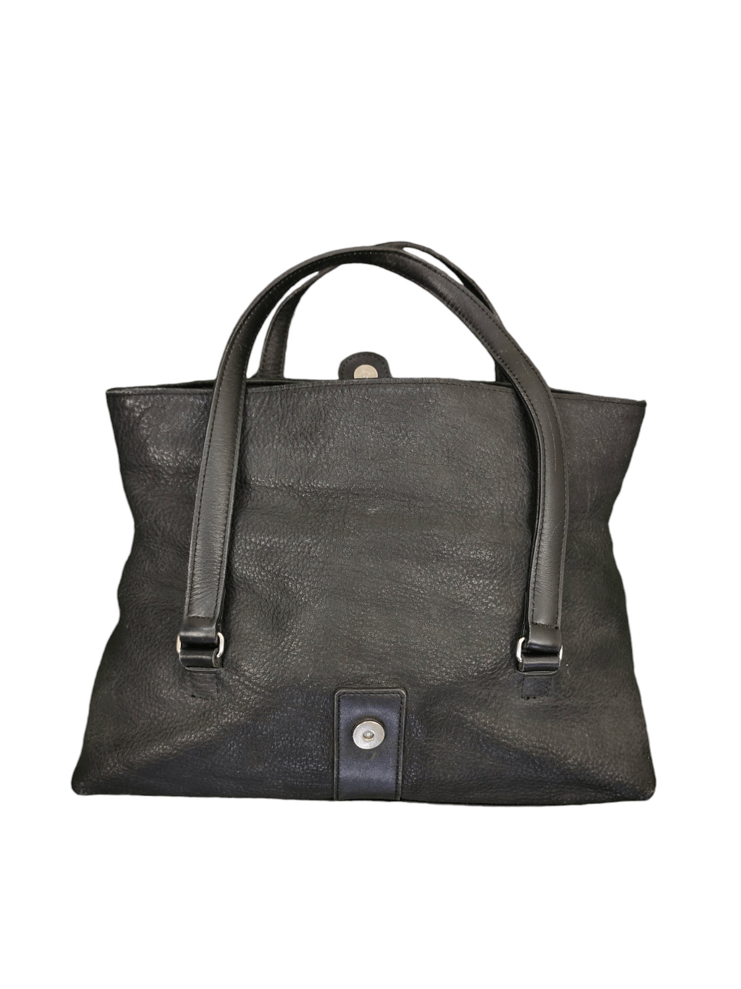 Courreges Vintage Courreges Black Patina Leather Tote Bag Size ONE SIZE - 6 Thumbnail