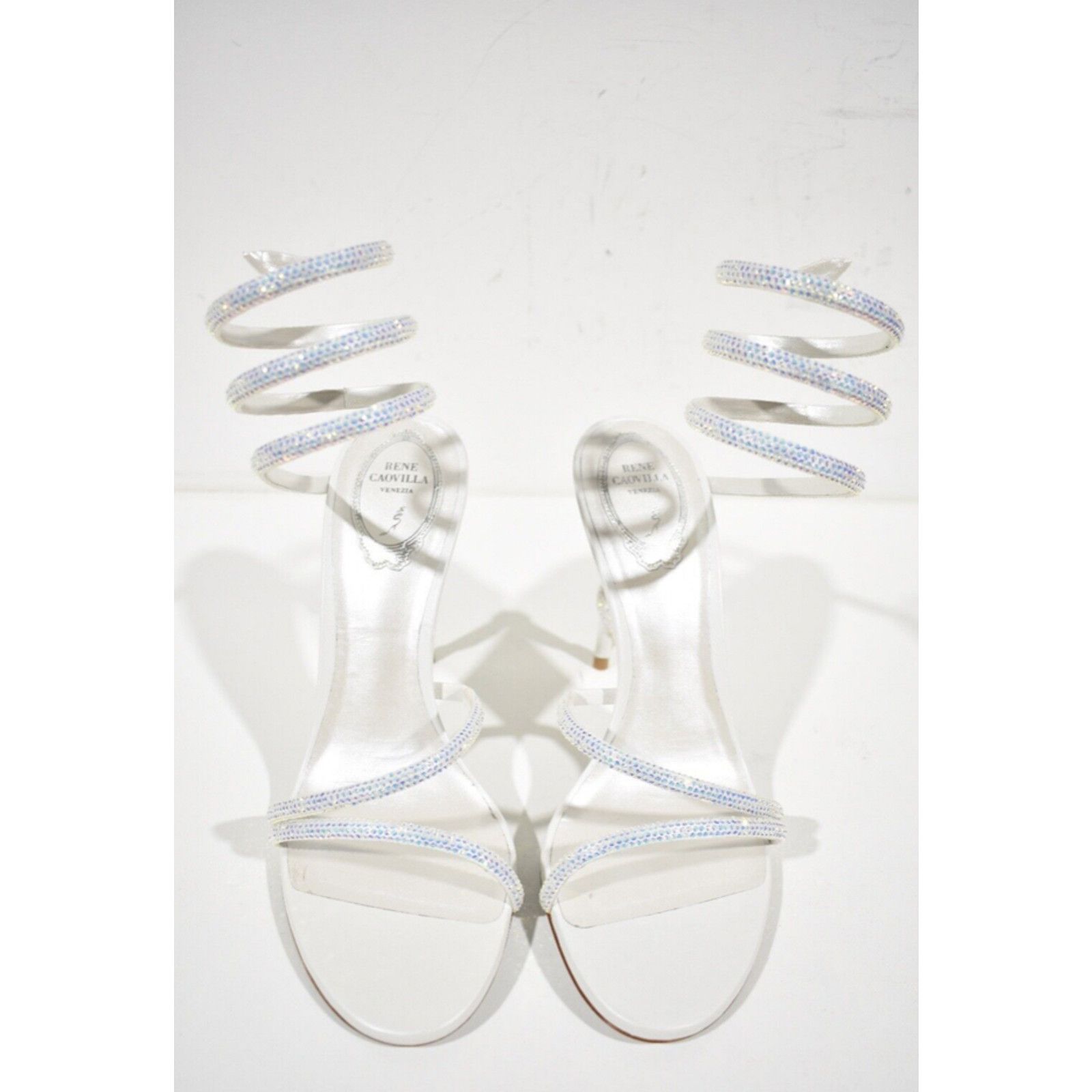 Rene Caovilla Margot Crystal Ankle Wrap Strap Sandal Heel Pump 39 Size US 9 / IT 39 - 7 Thumbnail