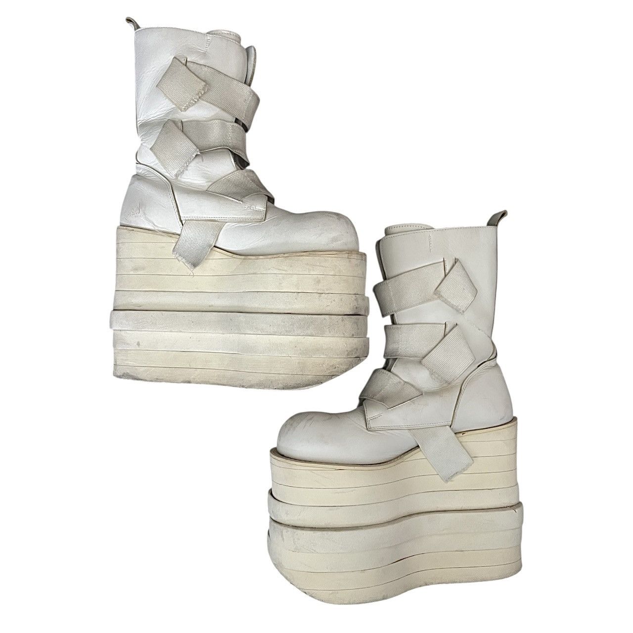 Japanese Brand Koji kuga LL square toe stacked platforms
