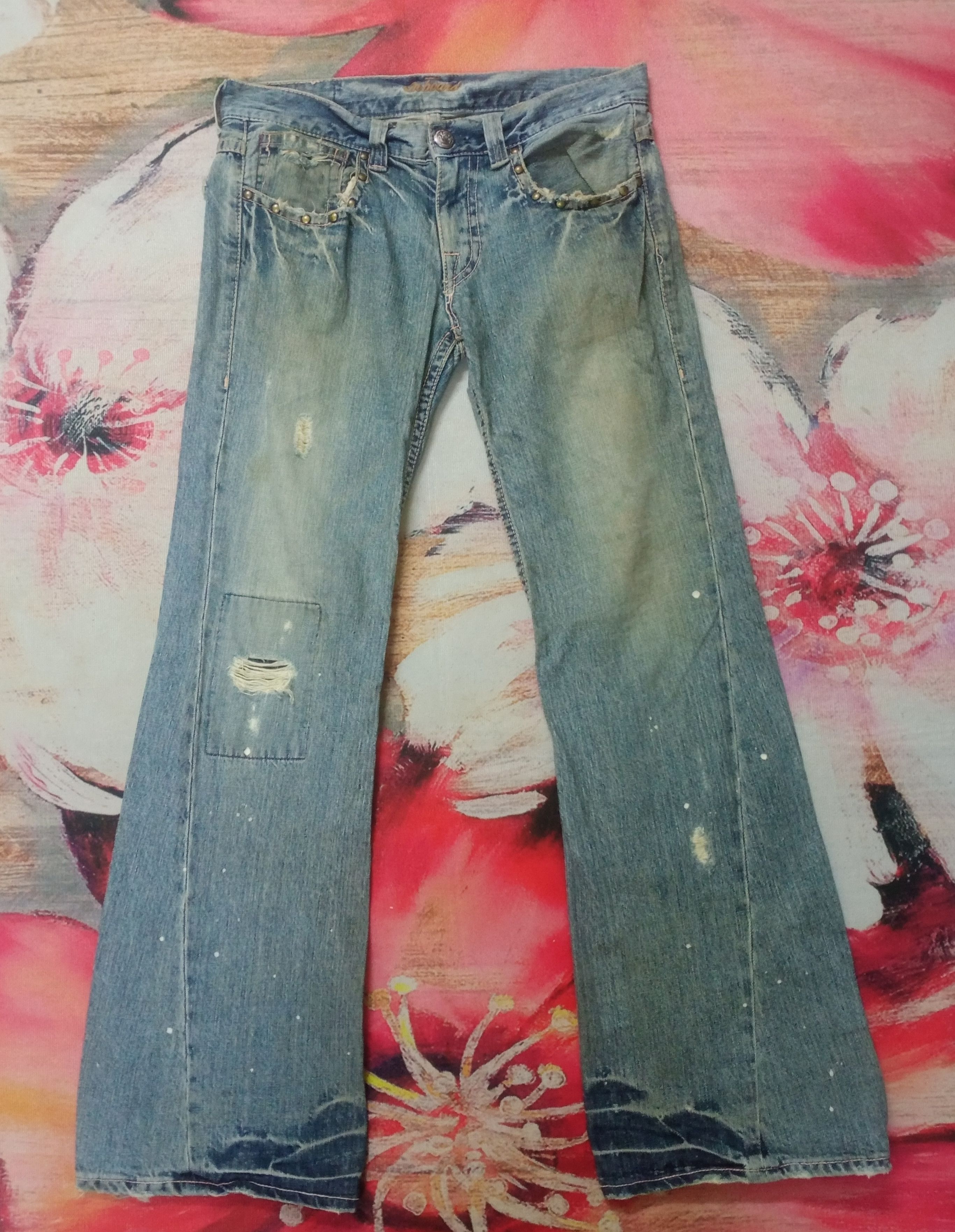 Hysteric Glamour Rare Vintage On Board Flare Distressed Jeans Size 34" / US 12 / IT 48 - 2 Thumbnail