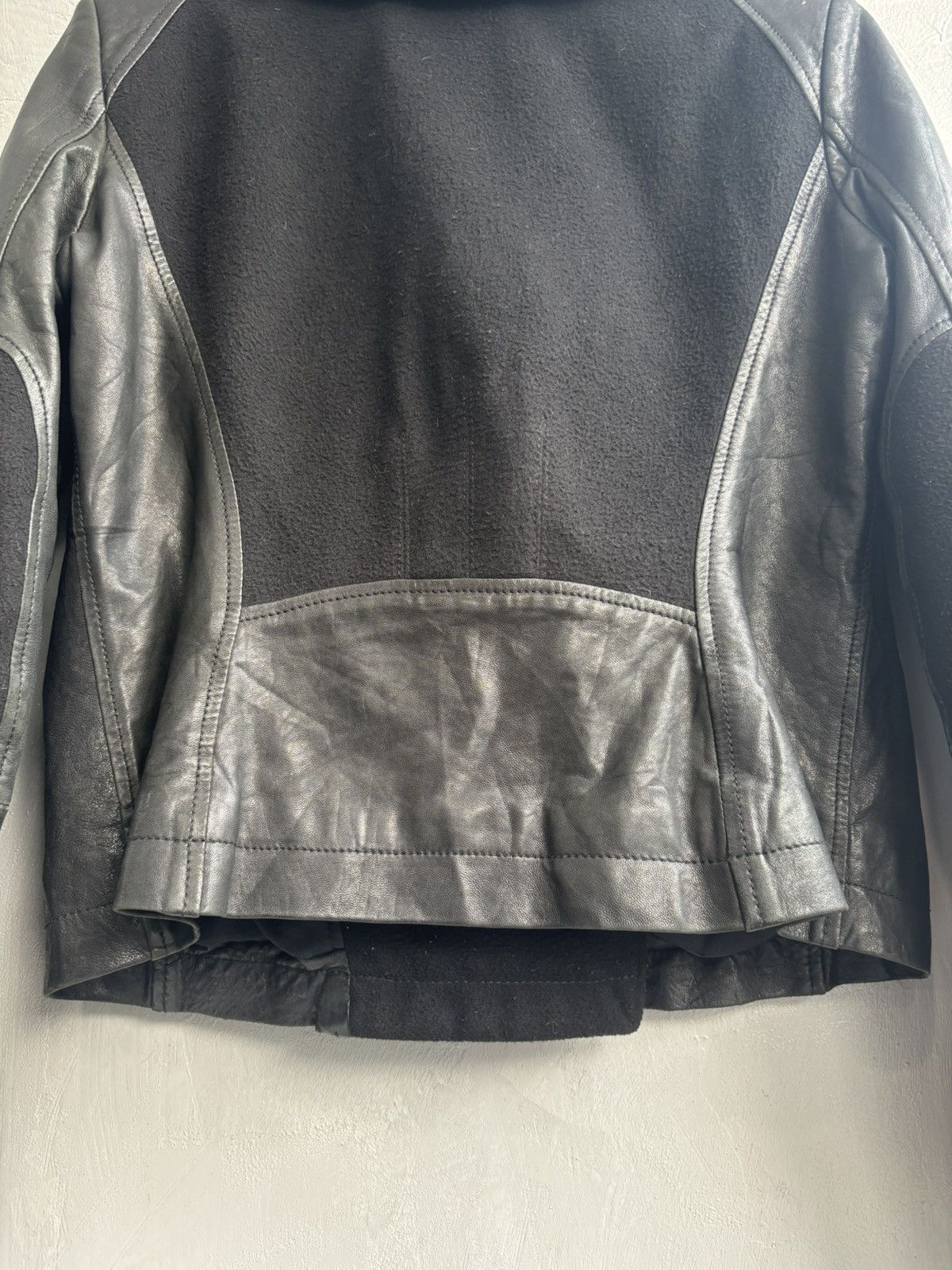 Emporio Armani Emporio Armani 2009 asymmetrical high neck leather jacket Size US S / EU 44-46 / 1 - 15 Thumbnail