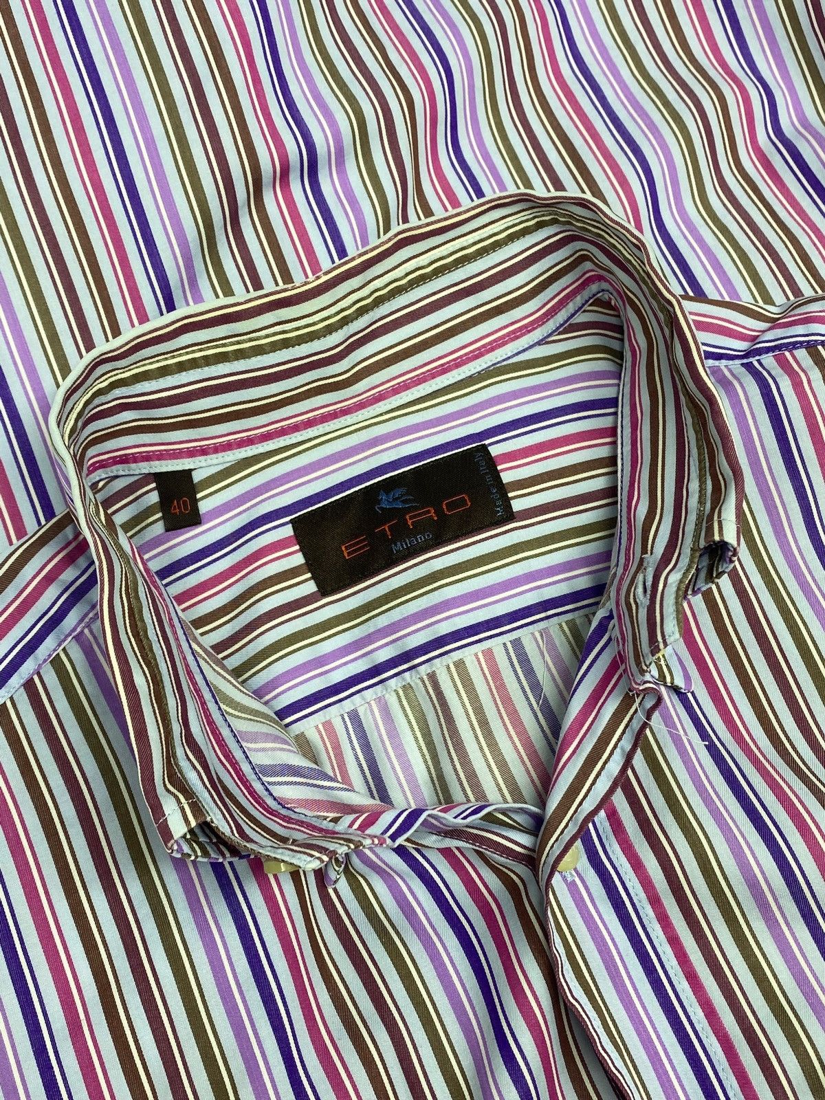 Etro 🔥 Y2K ETRO MILANO STRIPED SHIRT BOLD COLORS DANDY STYLE Size US M / EU 48-50 / 2 - 4 Thumbnail